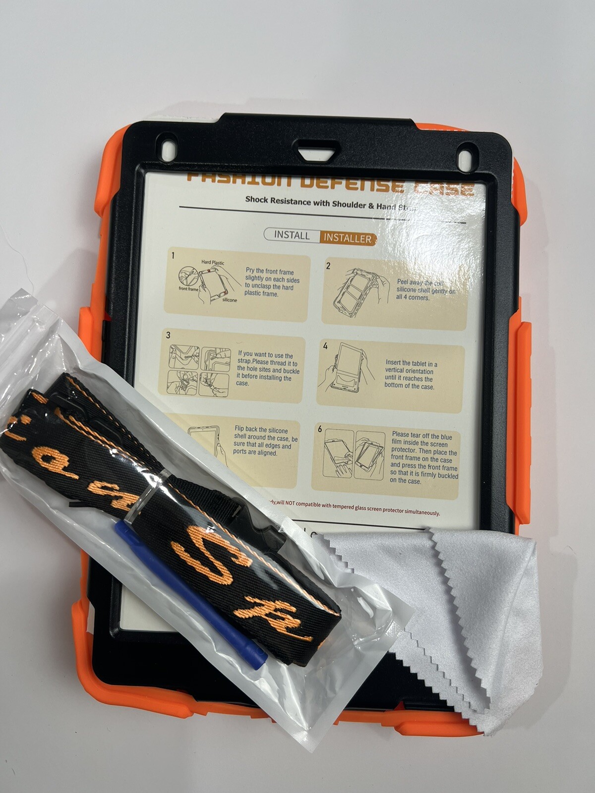 SEYMAC FASHION DEFENSE 8” SHOCK PROOF TABLET CASE ORANGE