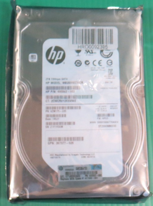 HP 2TB / 32MB SATA 7.2K 3.5" HDD / MB2000ECWCR / 695502-002 / 9ZM175-035 REFURB