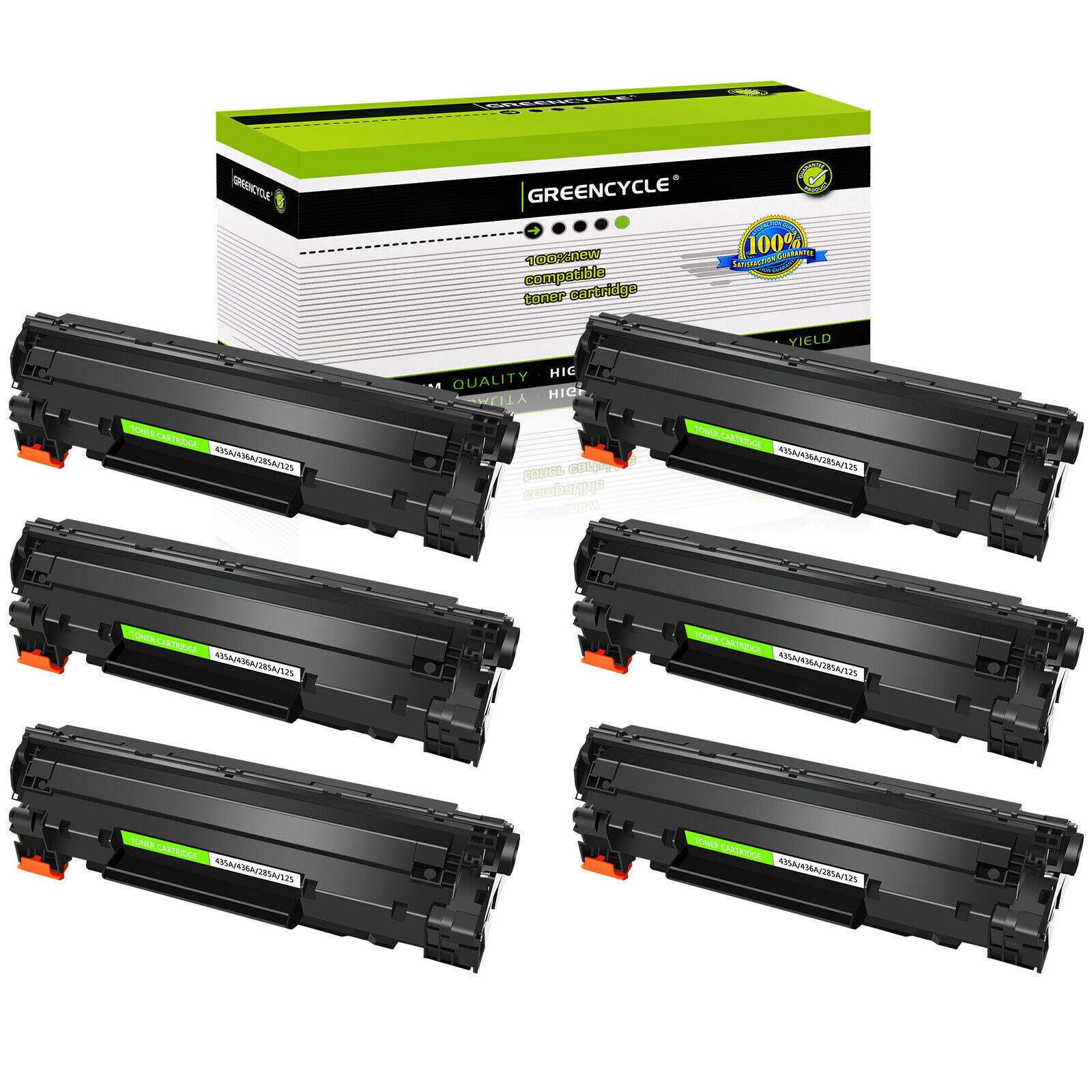 6PK Greencycle Toner Cartridge Compatible for HP 36a CB436A LaserJet M1522nf MFP