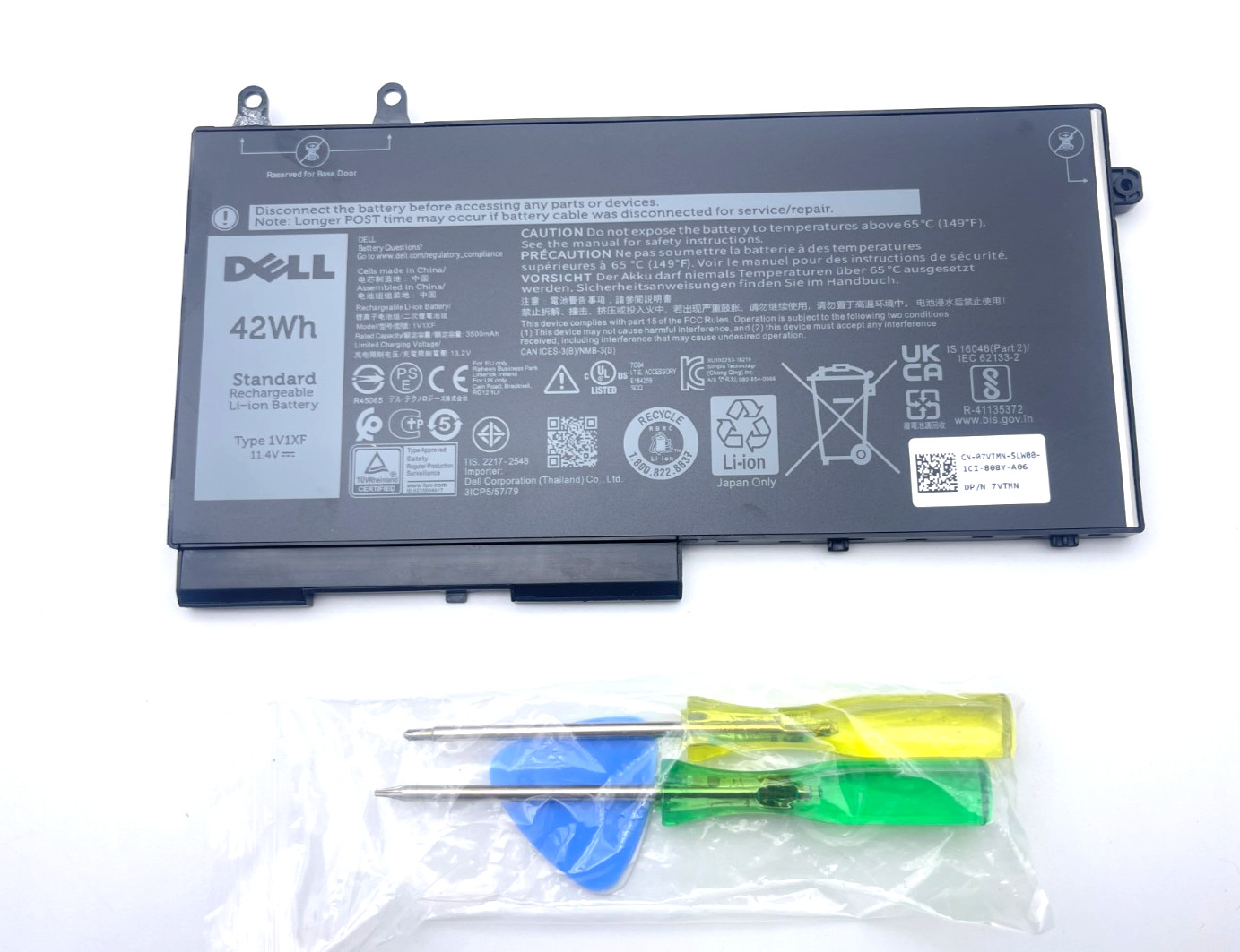 New Genuine 42Wh 1V1XF 27W58 Battery for Dell Precision 3540 Latitude 5500 5510