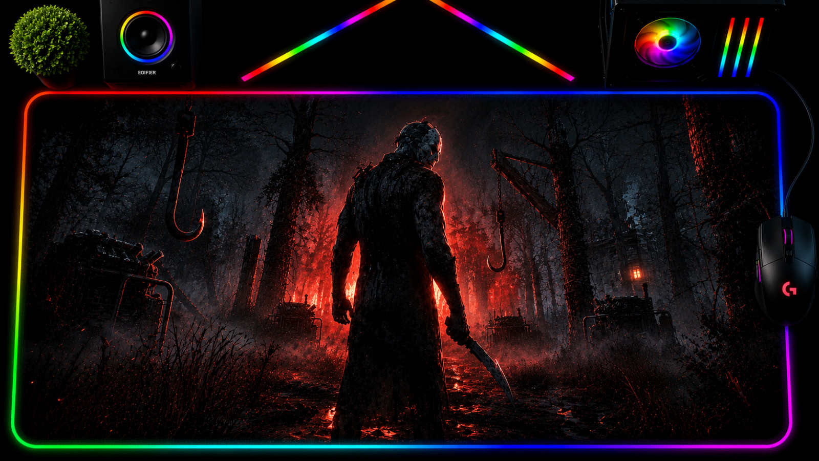 Dead by Daylight RGB XXL Mouse Pad Horror Killers Gaming Desk Mat LED