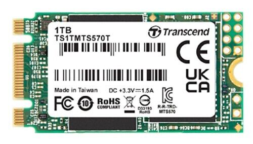 Transcend 1TB MTS570T SATA III 3D TLC NAND 3K P/E M.2 2242 Solid State Drive SSD