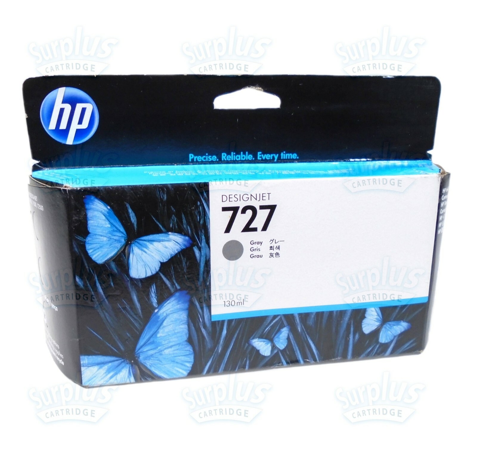 Genuine HP 727 130ml  Gray DesignJet T1500 T920 T2500  (Retail Box)