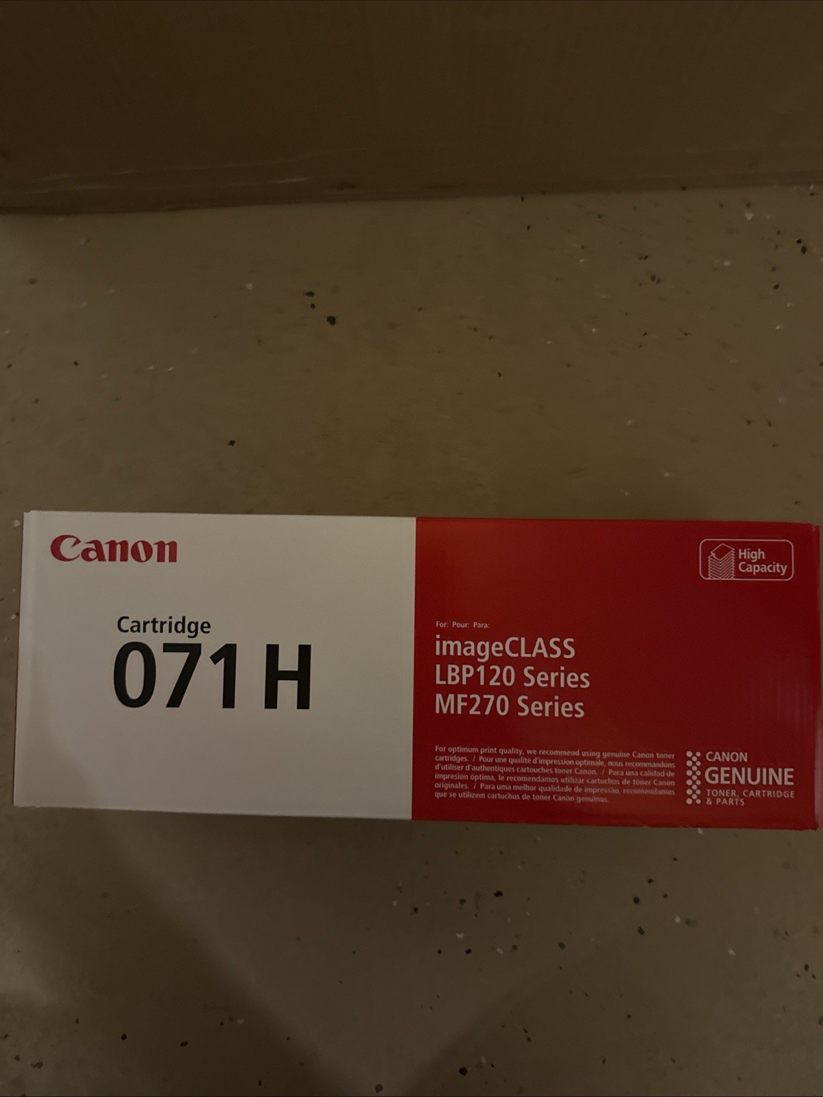 Canon 071H Black High Yield Genuine Laser Toner Cartridge for LBP120 MF270