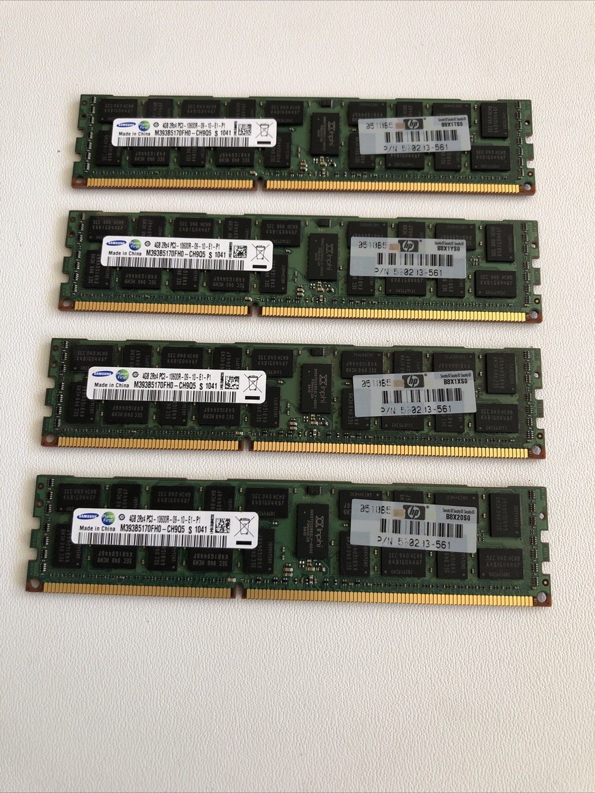 Samsung  16GB ( 4X4GB) Ram DDR3  ECC PC3-10600R Ram For Server , Workstation .