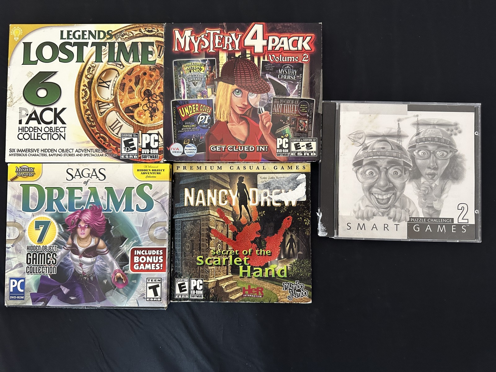 Lot Of 5 PC Games Sagas Of Dreams Mystery 4 Pack Nancy Drew Software