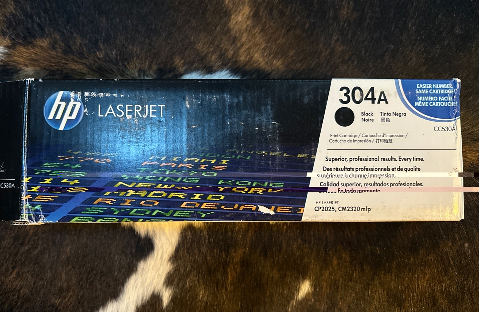 Genuine HP 304A Black Toner Cartridge CC530A Open Box Sealed Toner