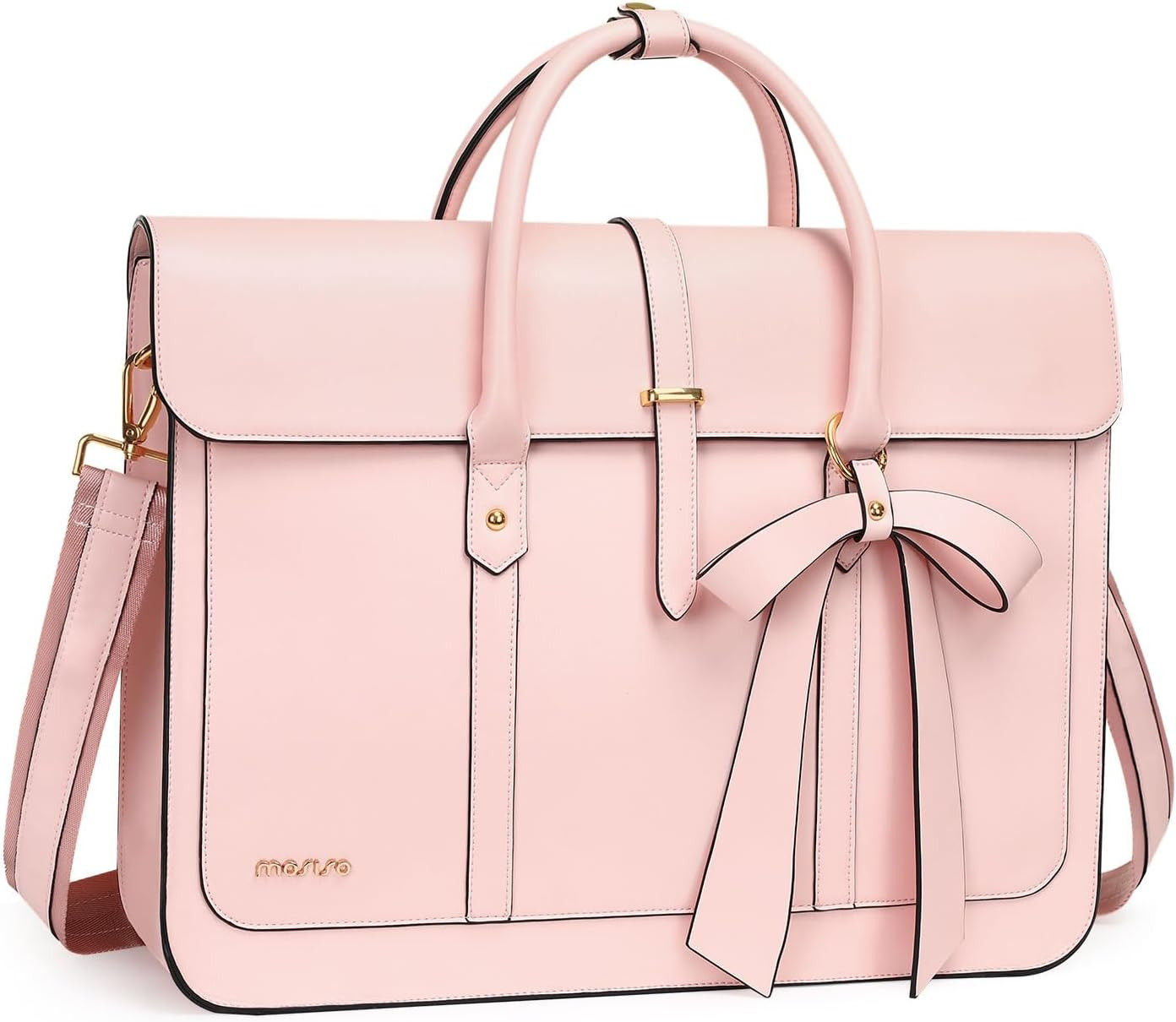 Stylish PU Leather Laptop Bag for Women 15-16 Inch – Pink