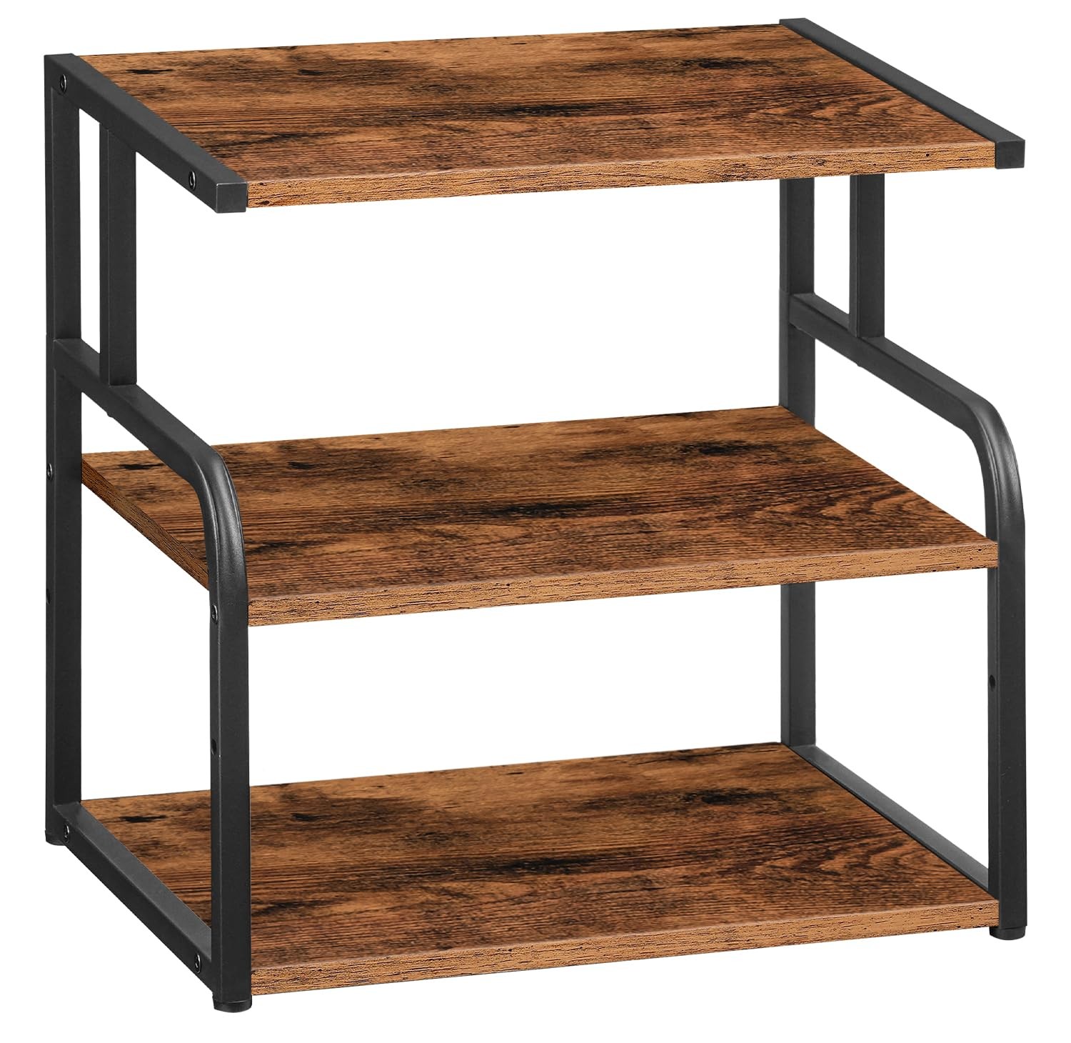 3Tier Desktop Printer Stand Under Desk Organizer Rustic Brown Shelf BF06PS01