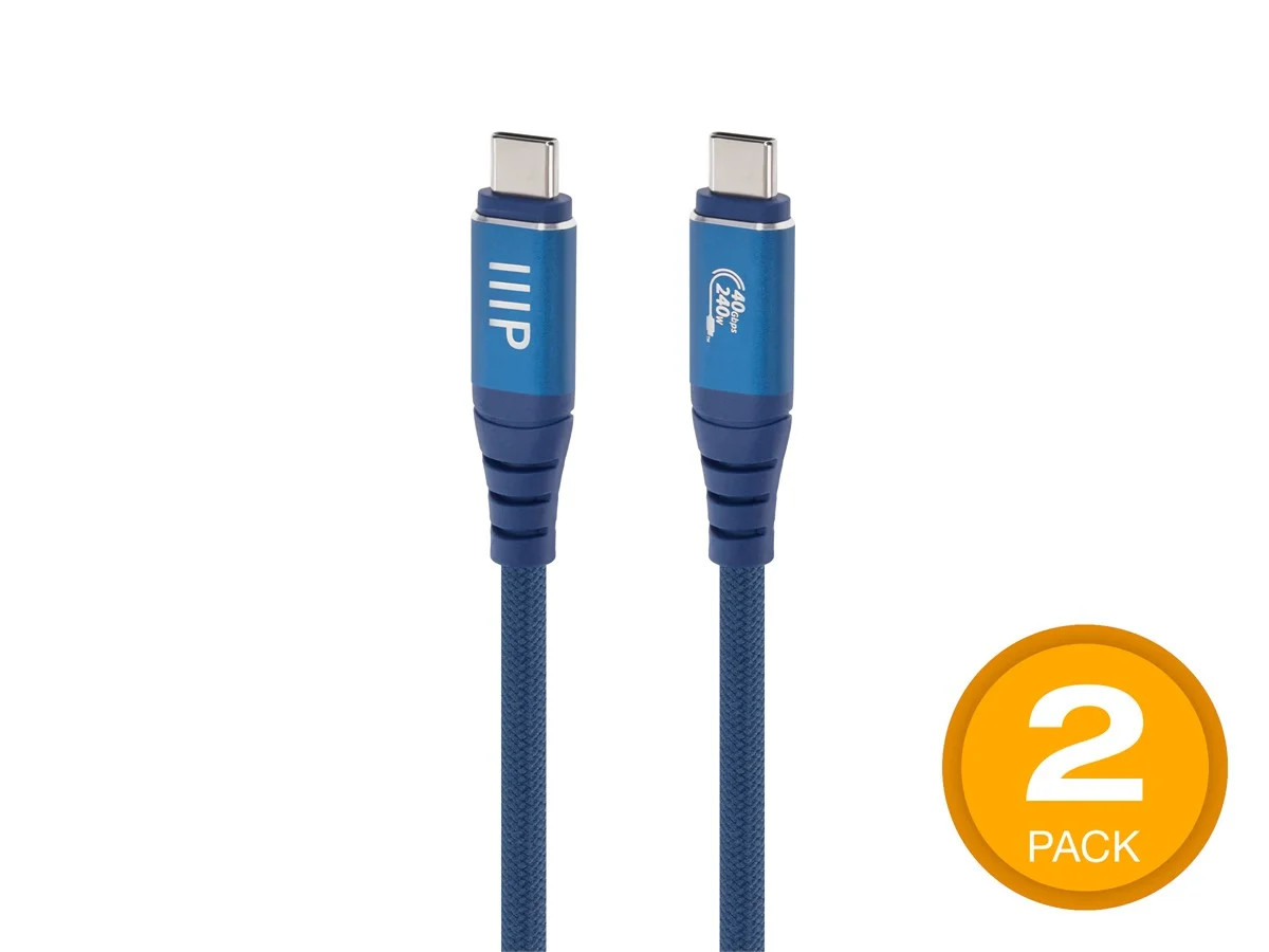 Monoprice USB4 40Gbps Cable - 240W EPR, 8K HDR, USB-IF Certified, Braided,