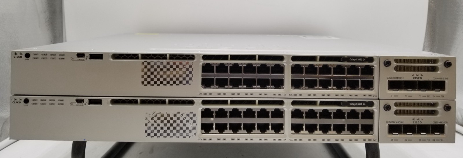 LOT OF (2) Cisco Catalyst WS-C3850-24-Port Ethernet Switch w/C3850-NM-2-10G