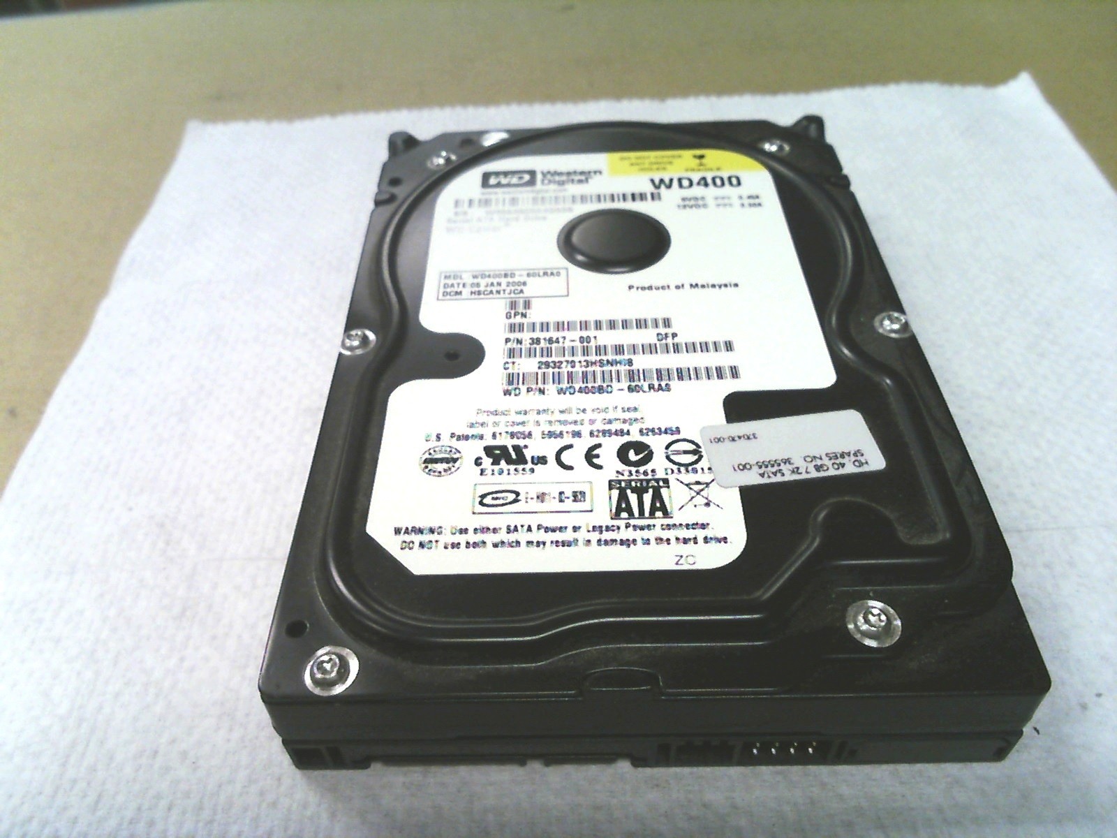 HP Western Digital WD400BD-60LRA0 HSCANTJCA 365555-001 40GB SATA Hard Drive