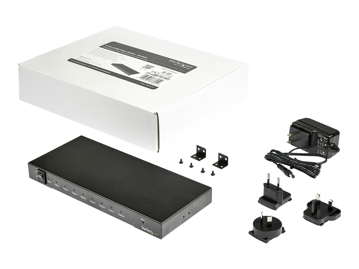 StarTechcom 4K 60Hz HDMI Splitter HDR Support 8-Port Cavo ST128HD20