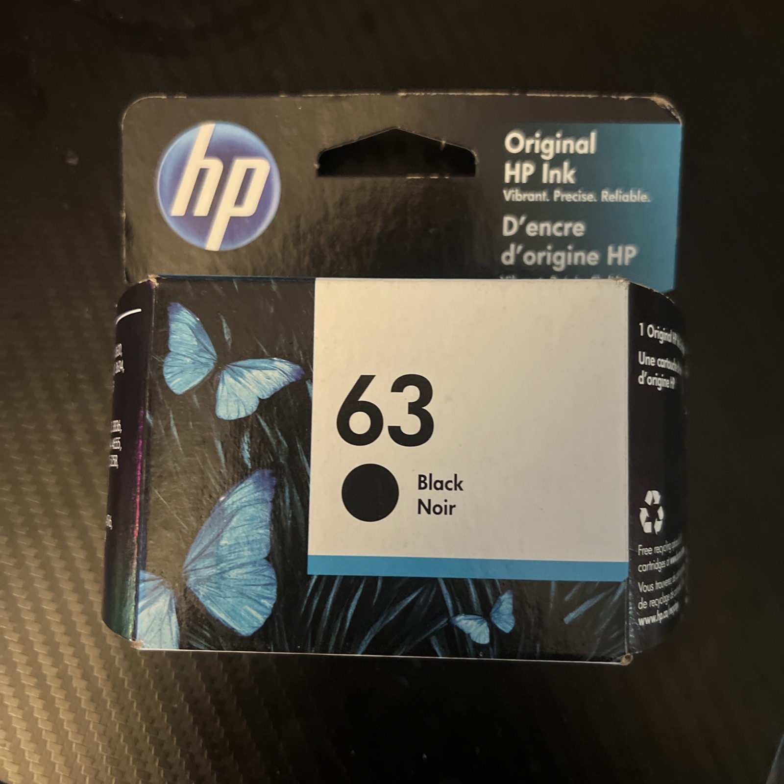 Brand New Sealed Genuine OEM HP 63 Black Ink Cartridge Expired 5/2022