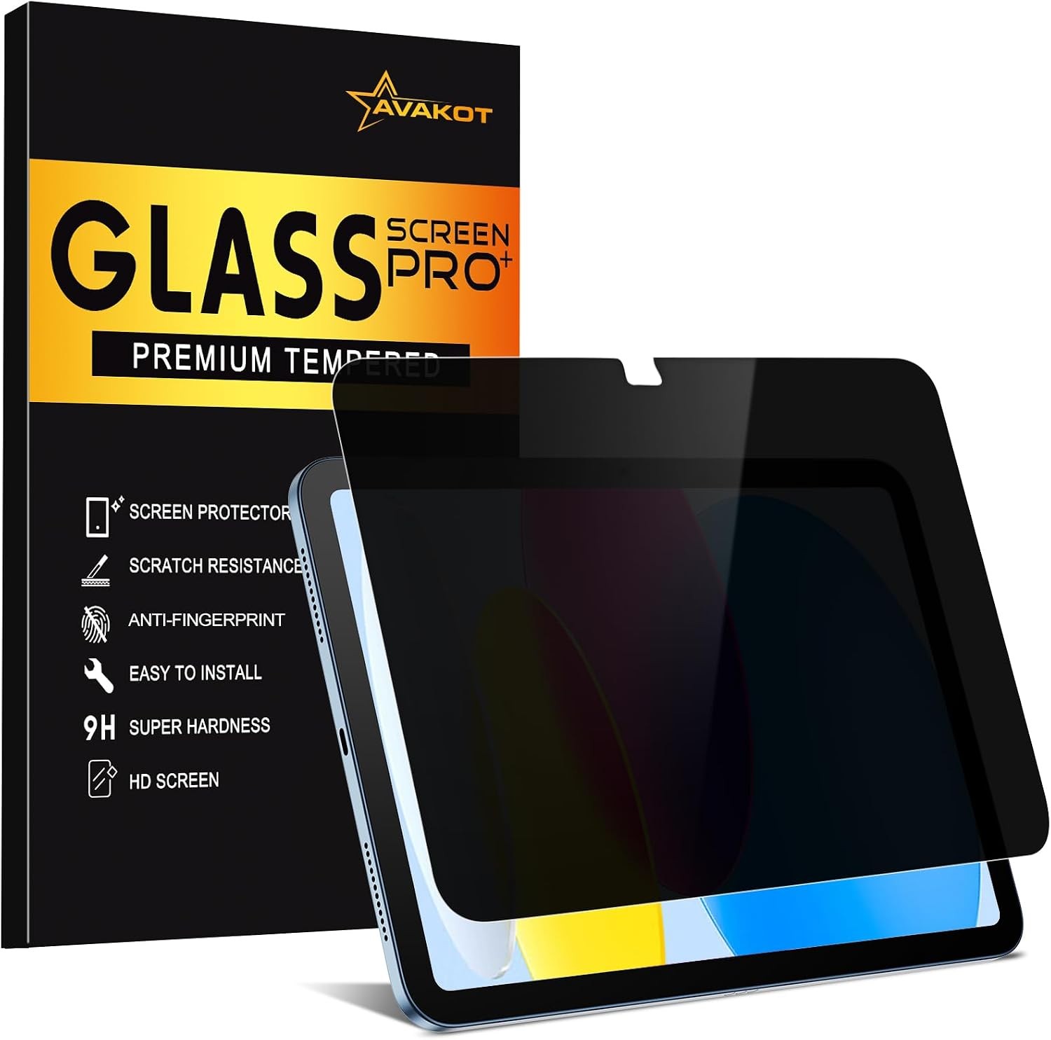 Anti-Spy Tempered Glass Film, 1 Pack Privacy Screen Protector for iPad 11th A16