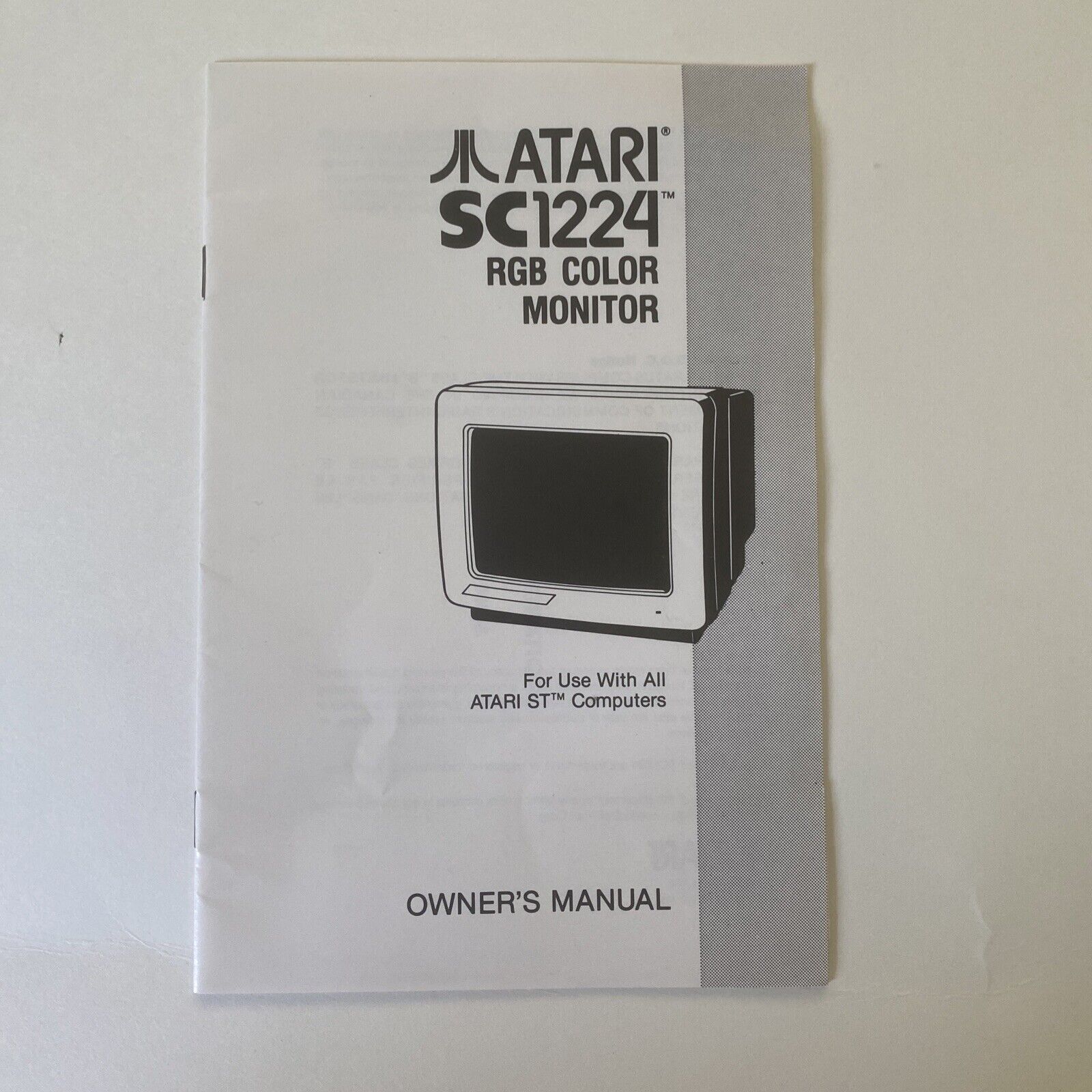 Original Manual for Atari SC1224 Color Monitor