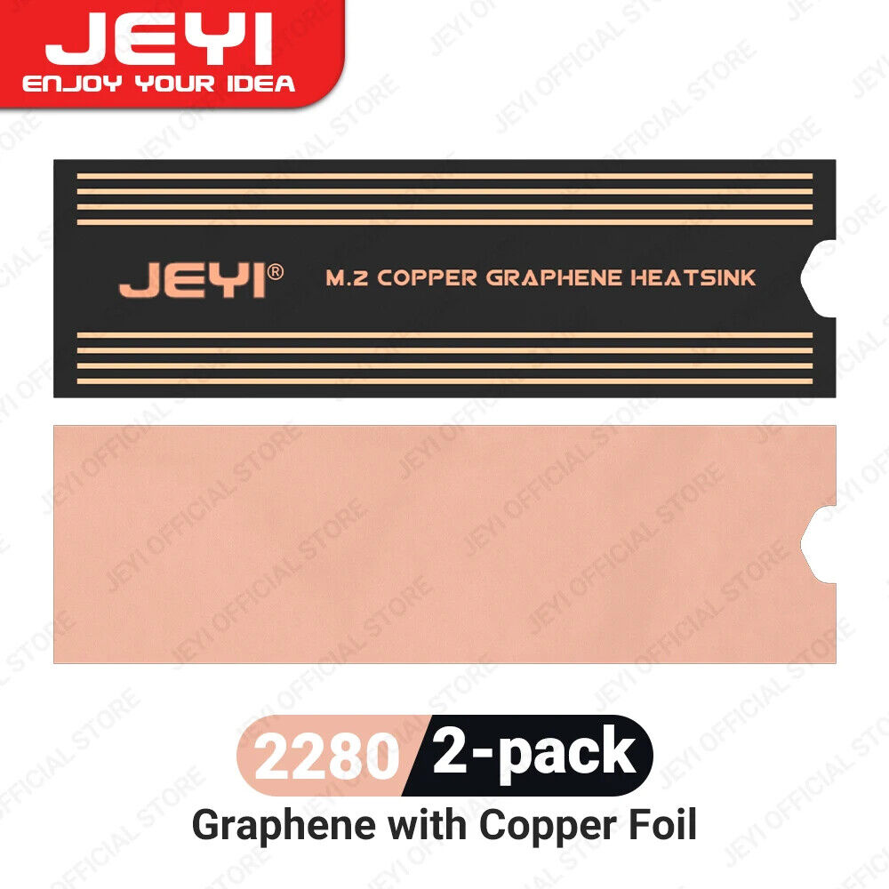 JEYI Graphene 2280 2242 2230 M.2 SSD Heatsink,Dual-Layer Graphene Heat sink 