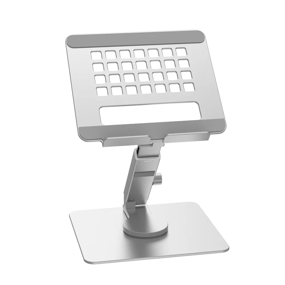 Aluminum Tablet Stand Desk Riser 360° Rotation Multi-Angle Height Adjustable Fol