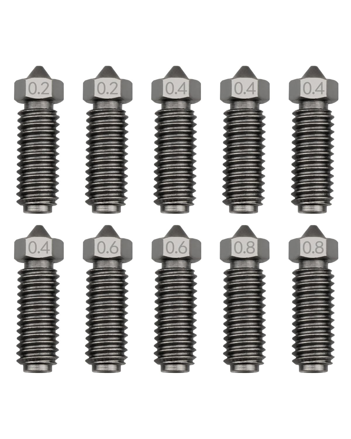 10 Pcs Hardened Steel Nozzle Fit for Anycubic Kobra 3 3D Printer, M6 Thread,... 