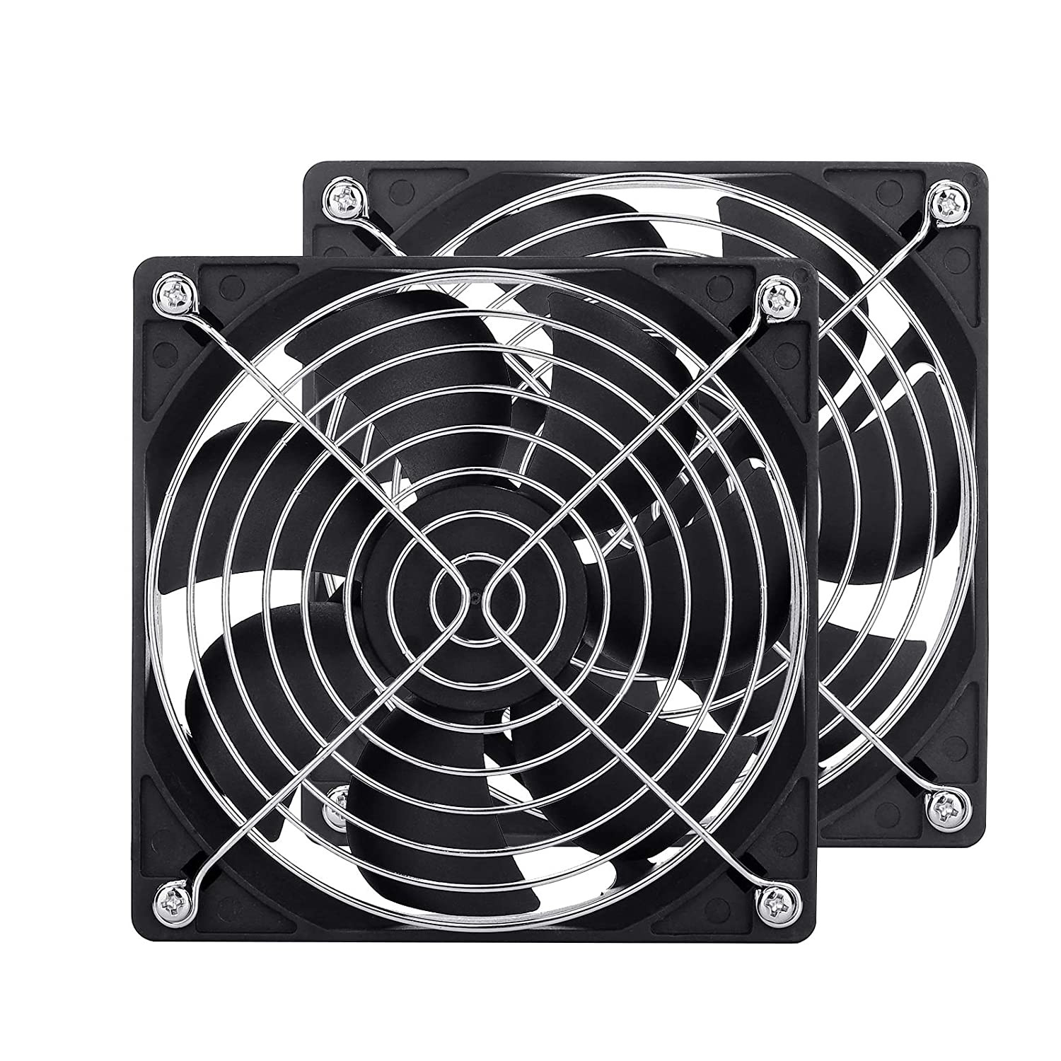 2 Pack 120Mm Fan DC 12V Computer Fan 120Mm X 120Mm X 25Mm 2-Pin High Performanc