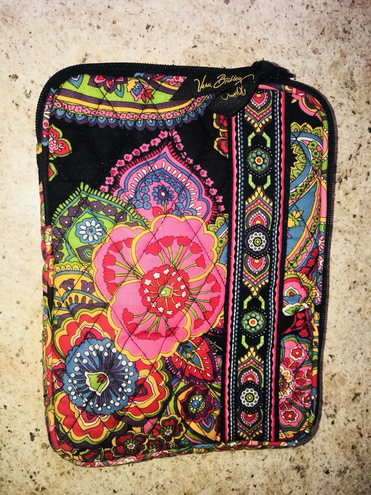 Vera Bradley Bohemian Medallion Mini Tablet Holder Zip Case Floral Organizer 8.5