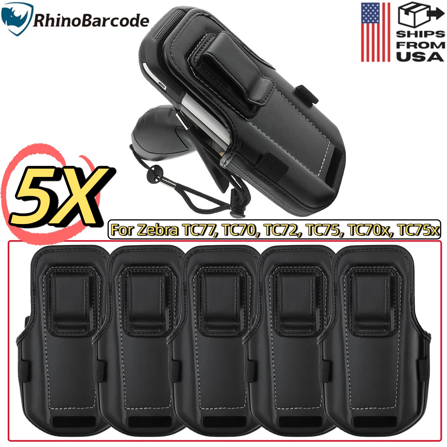5X Scanner Soft Holster for Zebra / Symbol TC70 TC72 TC75 TC77 SG-TC7X-HLSTR1-02