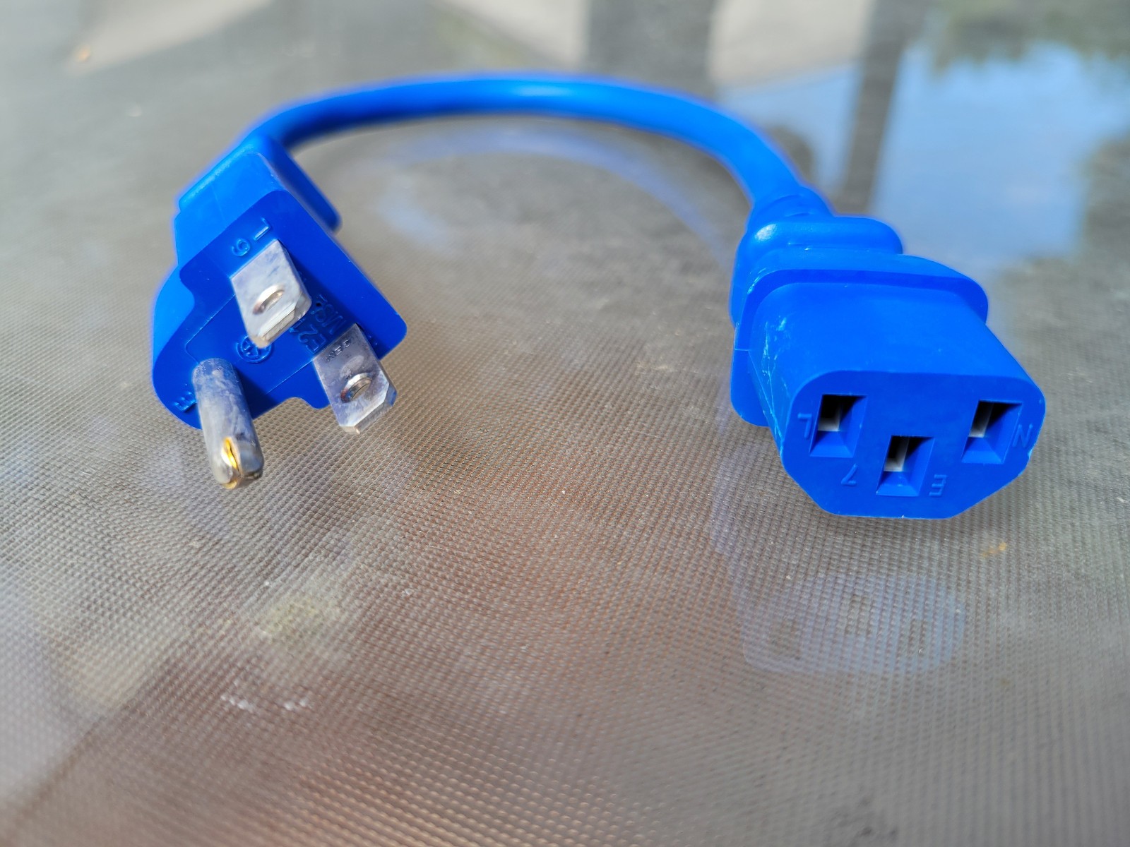 1 Foot Blue US Universal AC Power Cord C13 to C14