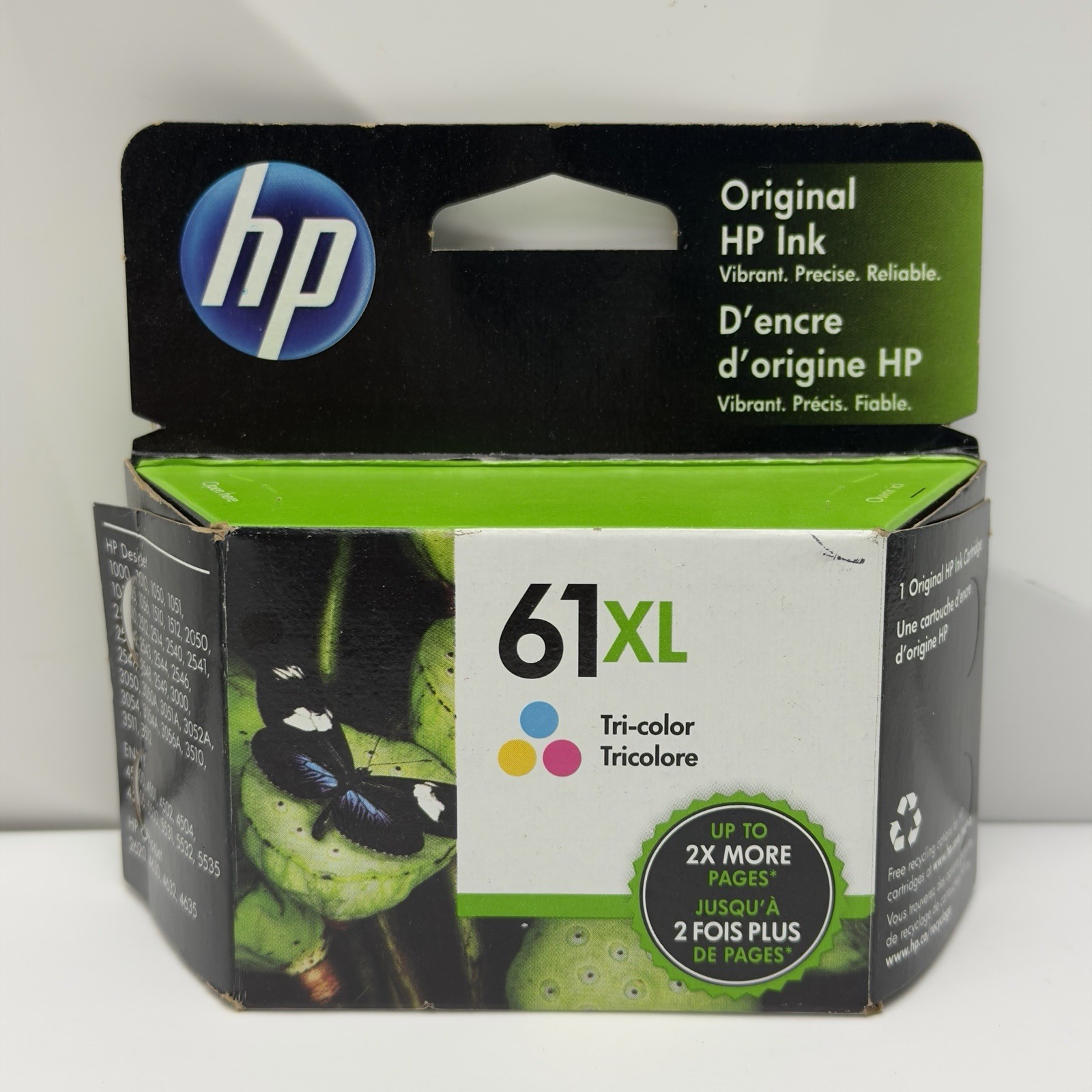 Genuine HP 61XL Tri-Color Ink Cartridge Expired 8/2022