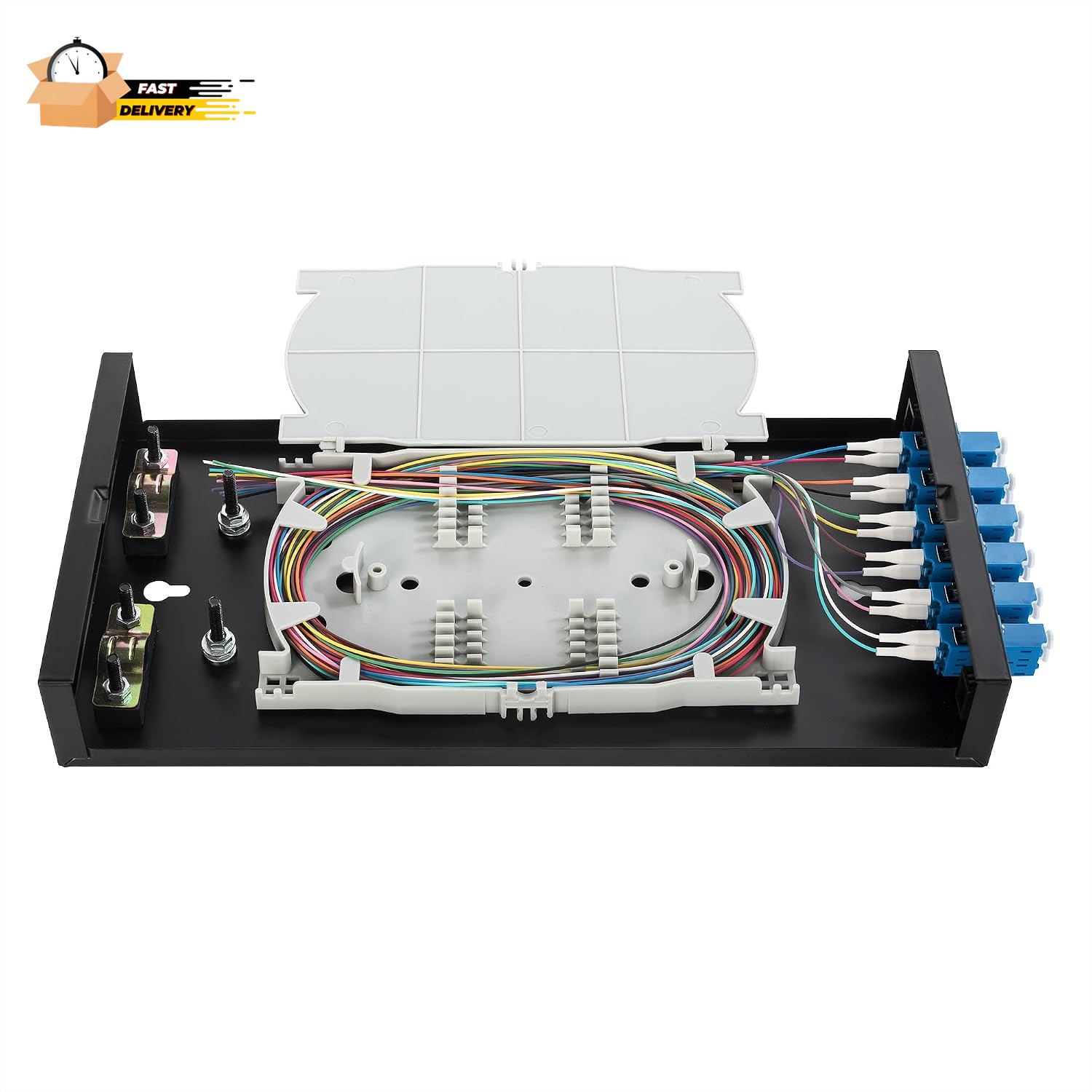 Wallmount Box Fiber Optic Terminal Encloure 6 LC Duplex Port with 12 Strand LC