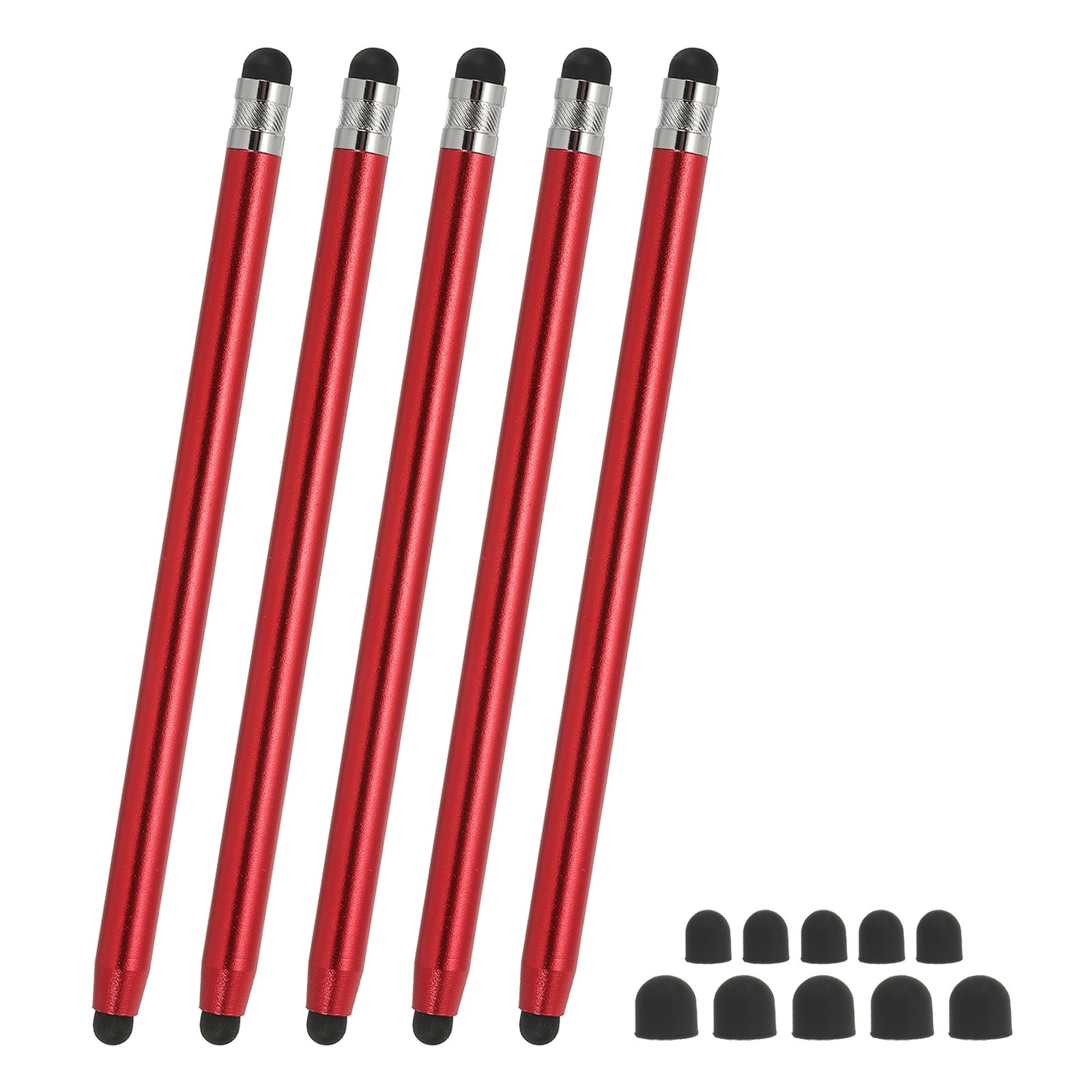 5Pcs Stylus Pens for Touch Screens 2 in 1 Universal Capacitive Stylus Red]