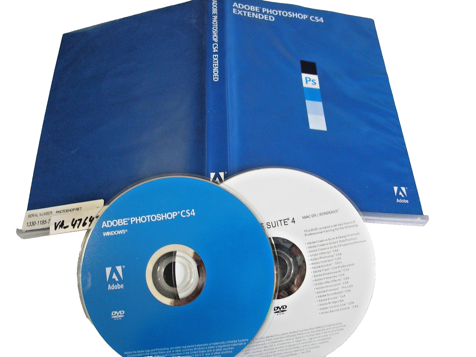 Adobe Photoshop CS4 Extended for Windows Full Retail Version DVD w/Serial Number
