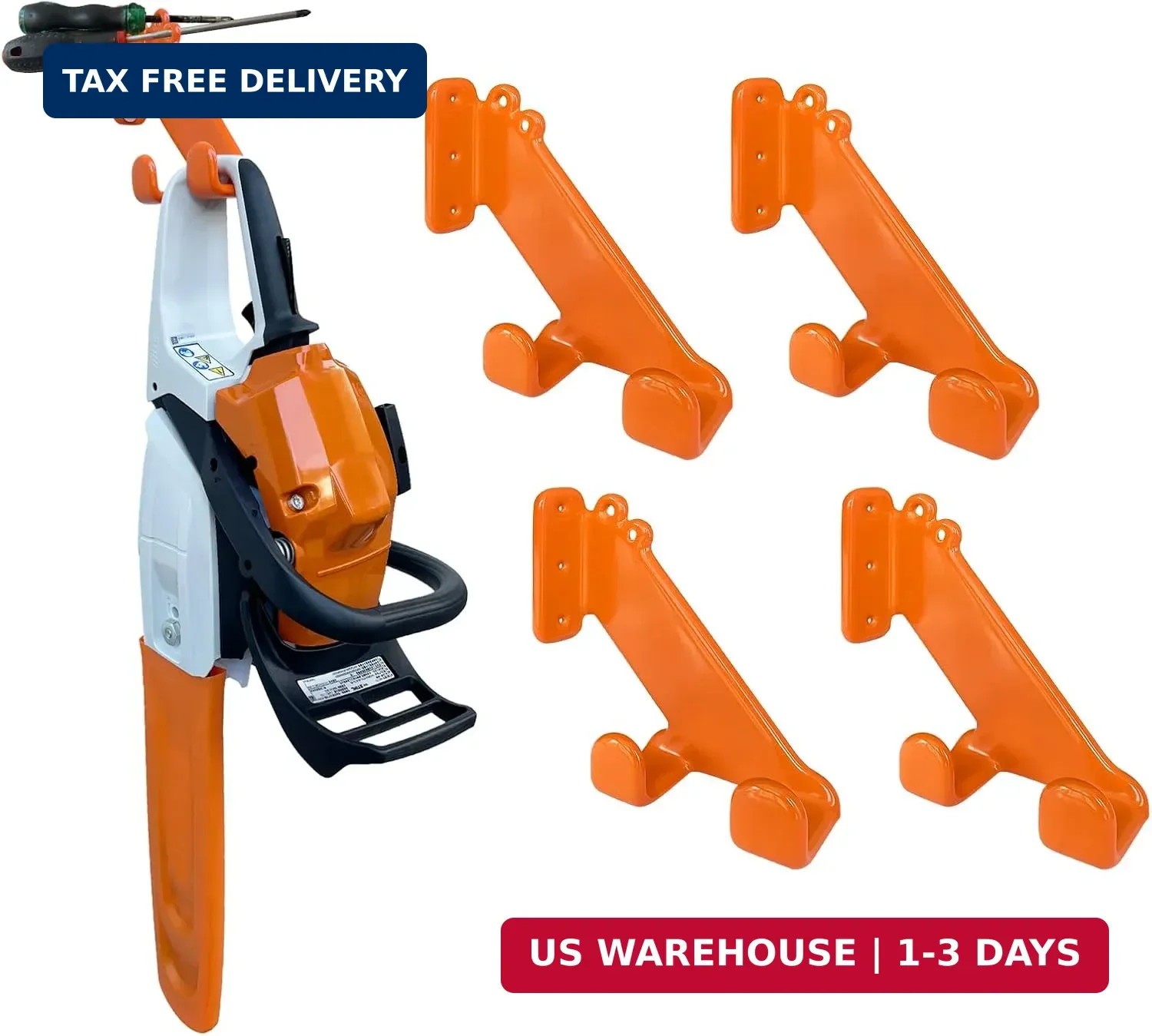 Chainsaw Hanger, 4 Pack Chainsaw Holder Wall Mount, Chain Saw Storage Rack