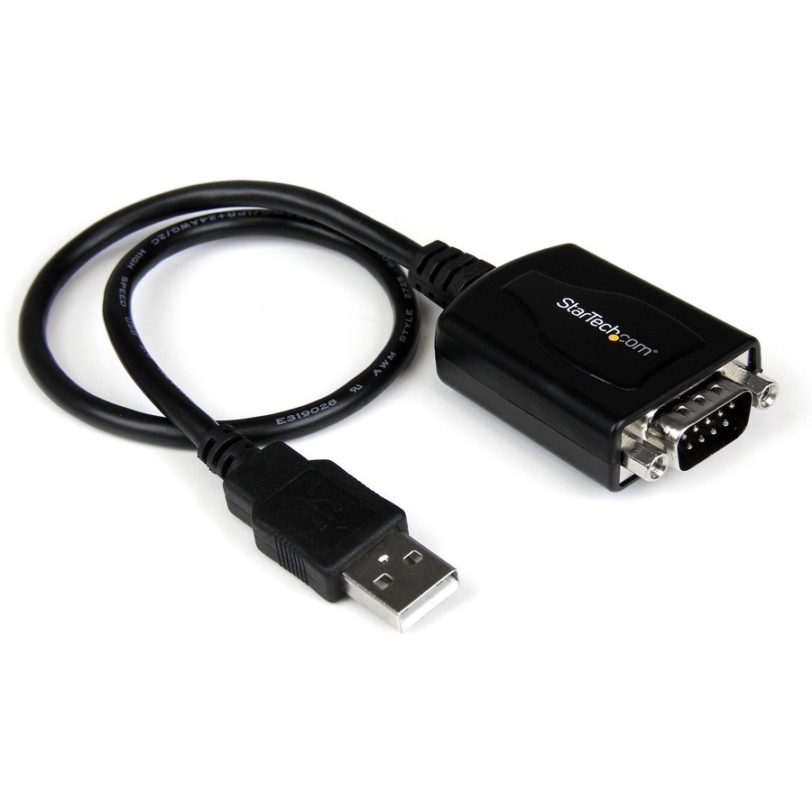 StarTech 1ft USB to RS232 Serial DB9 Adapter Cable with COM Retention