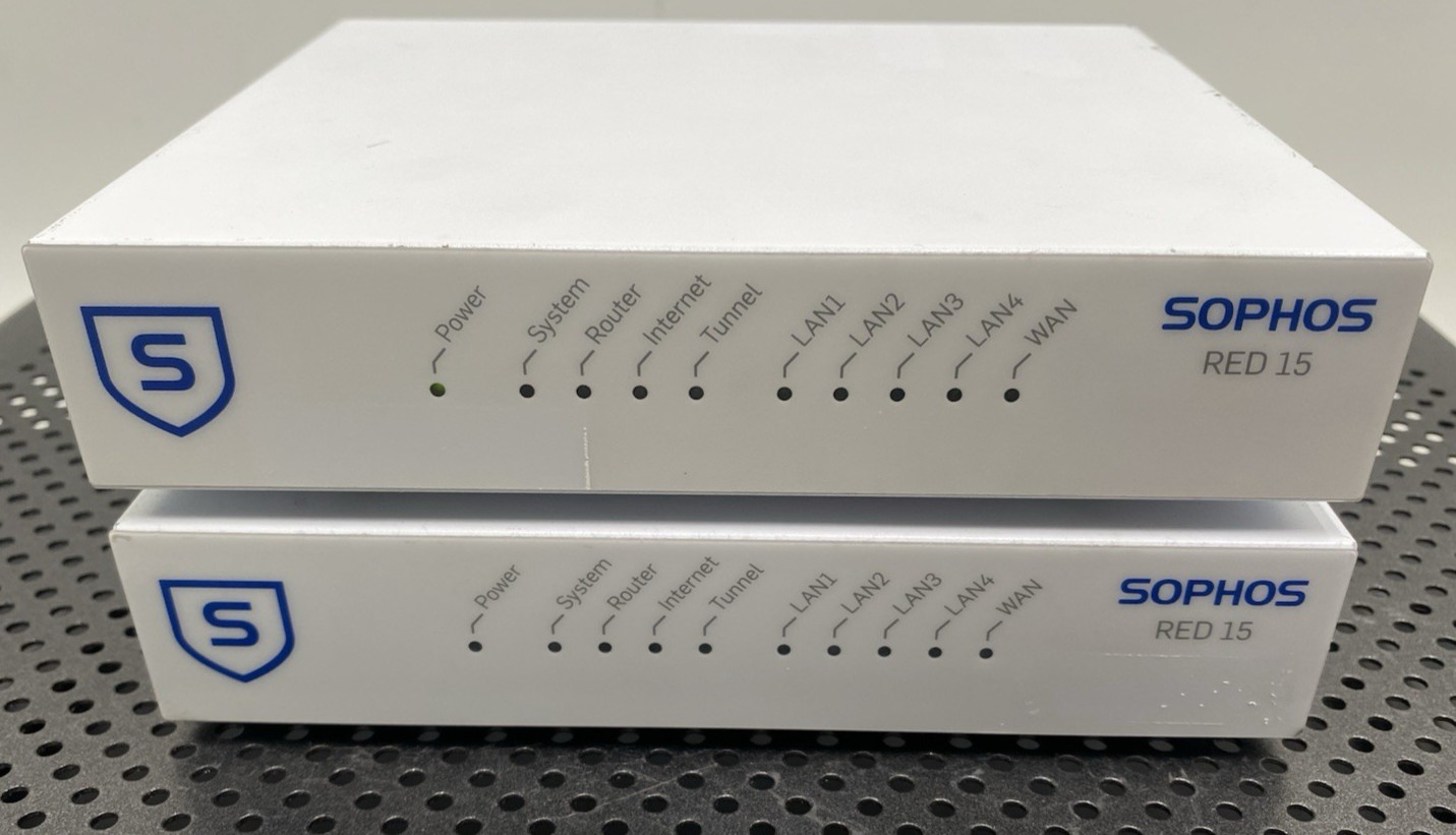 Lot of 2 - Sophos RED 15 Rev.1 Firewall / NO Adapter