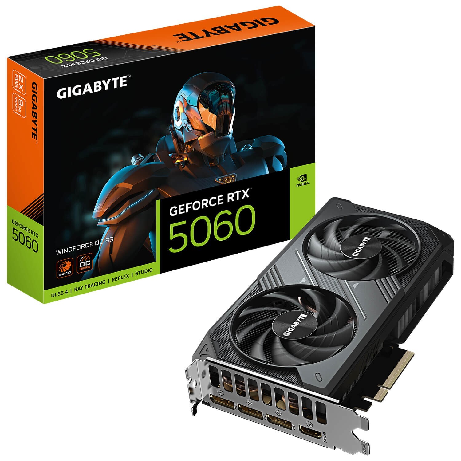 Gigabyte RTX 5060 WINDFORCE OC 8G GV-N5060WF2OC-8GD GDDR7 28Gbps PCI-E 5.0 x16