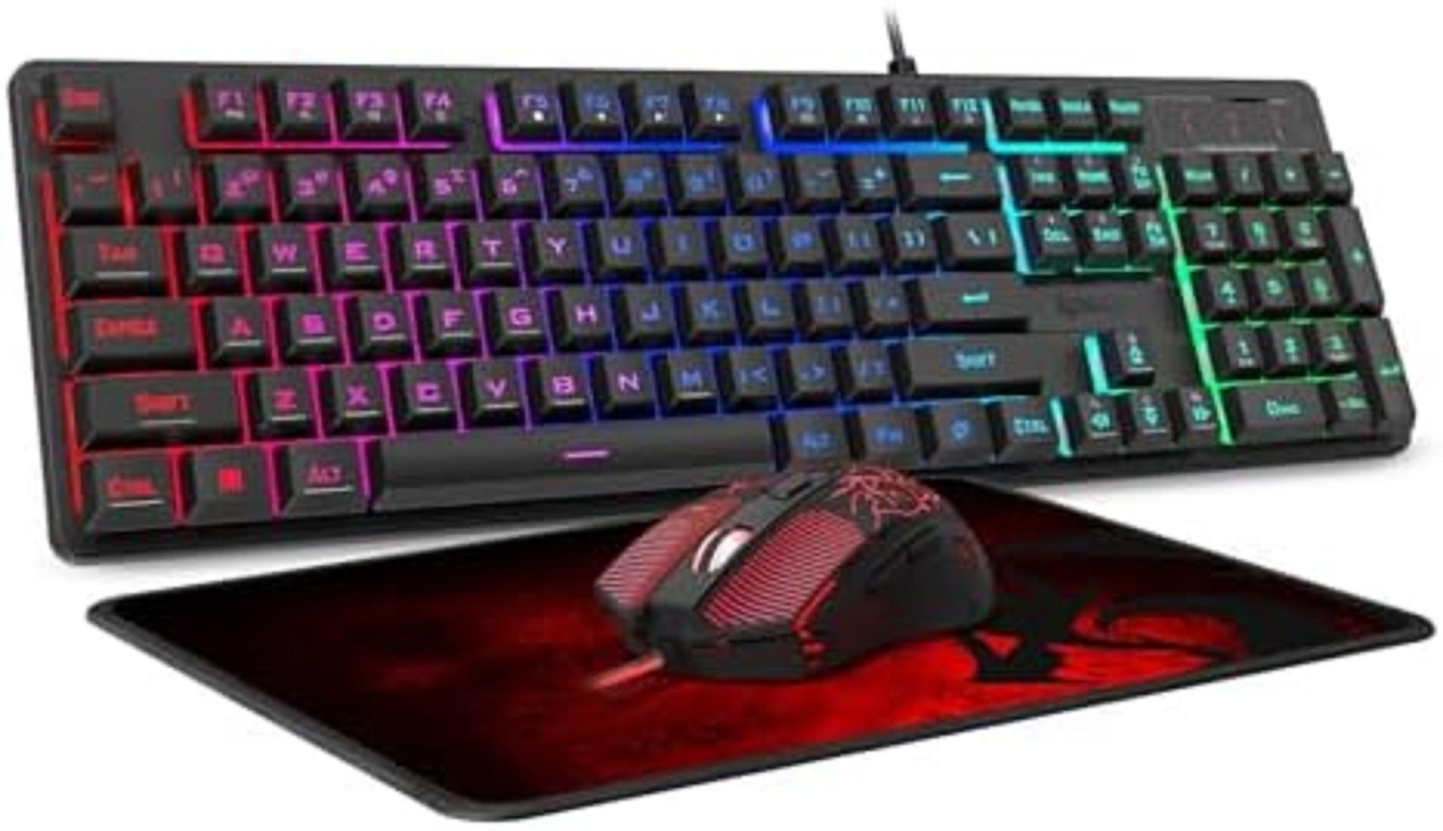 Redragon S101M-KS Gaming Keyboard and Mouse Wireless with Tri-Mode, RGB Keyboard