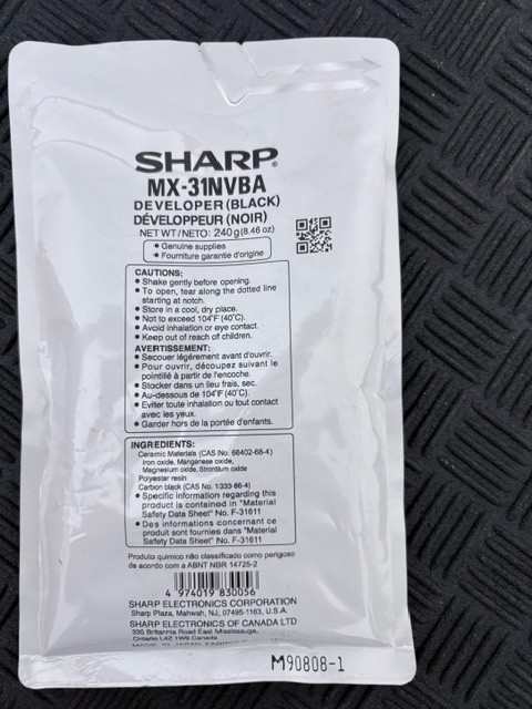 Genuine SHARP MX-31NVBA Developer BLACK new