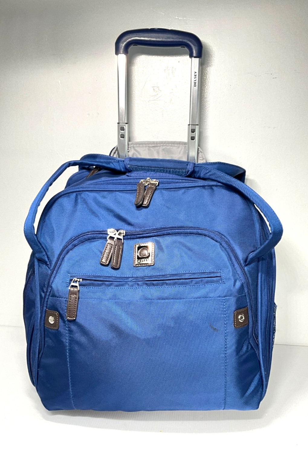 Delsey Underseater Laptop Carry-On Bag Rolling Travel Lightweight BLUE - READ