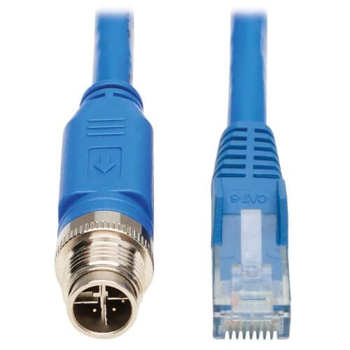 Tripp Lite NM1260205MBL M12 to RJ45 Cat6 Ethernet Cable 5M Blue