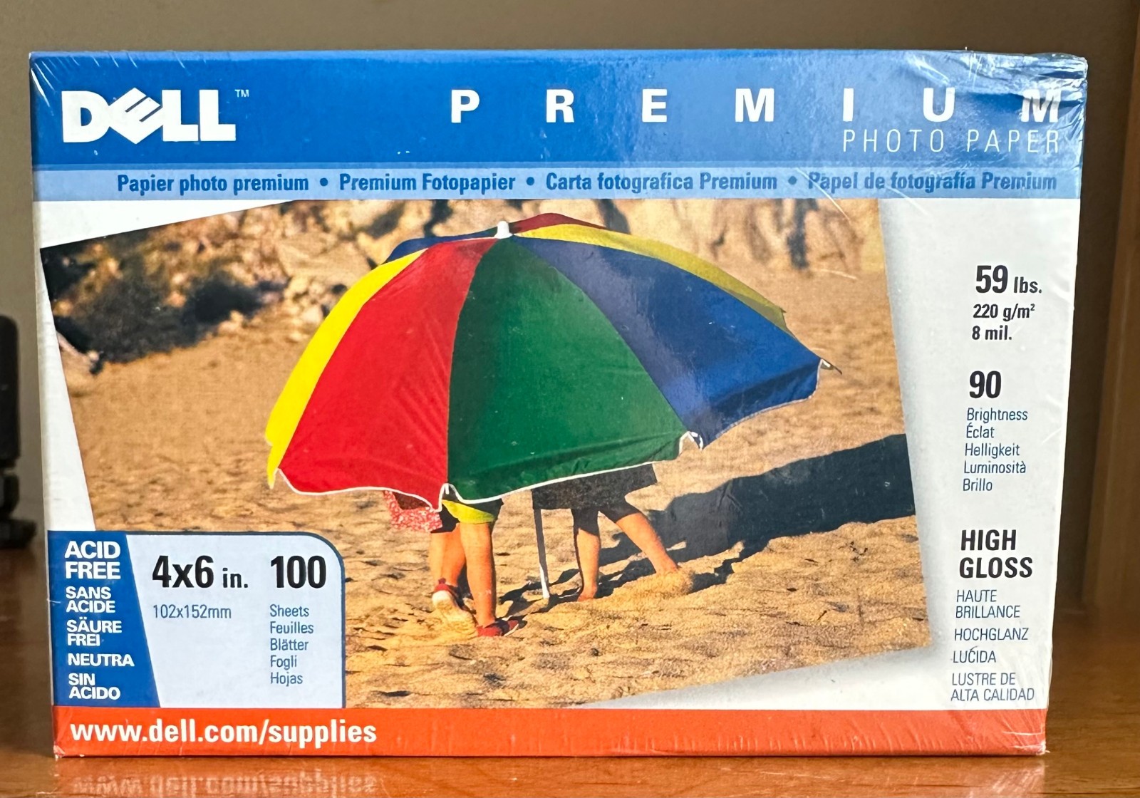 Dell Premium High Gloss 4x6 100 Sheets Photo Paper 90 Brightness Acid Free