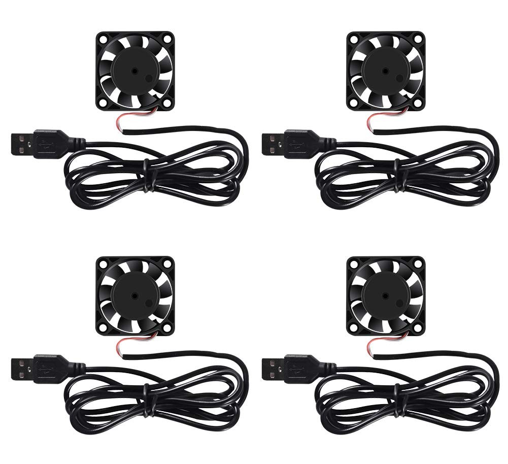 4-Pack 40mm USB Brushless Cooling Fans, 5V, 4200 RPM for Small Appliances