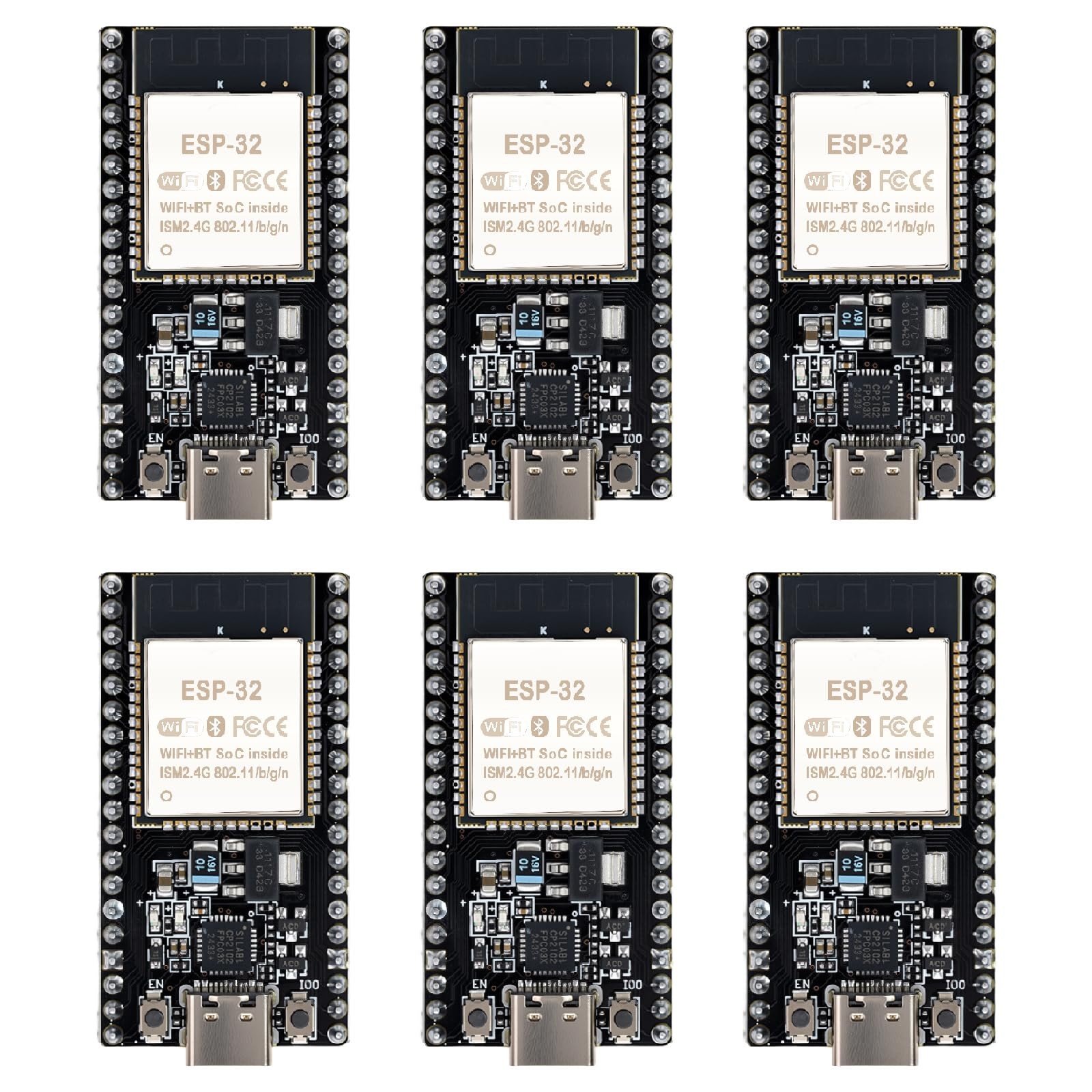 6 Pack ESP32DevKitC32 Development Board Modules WiFi Bluetooth TypeC CP2012