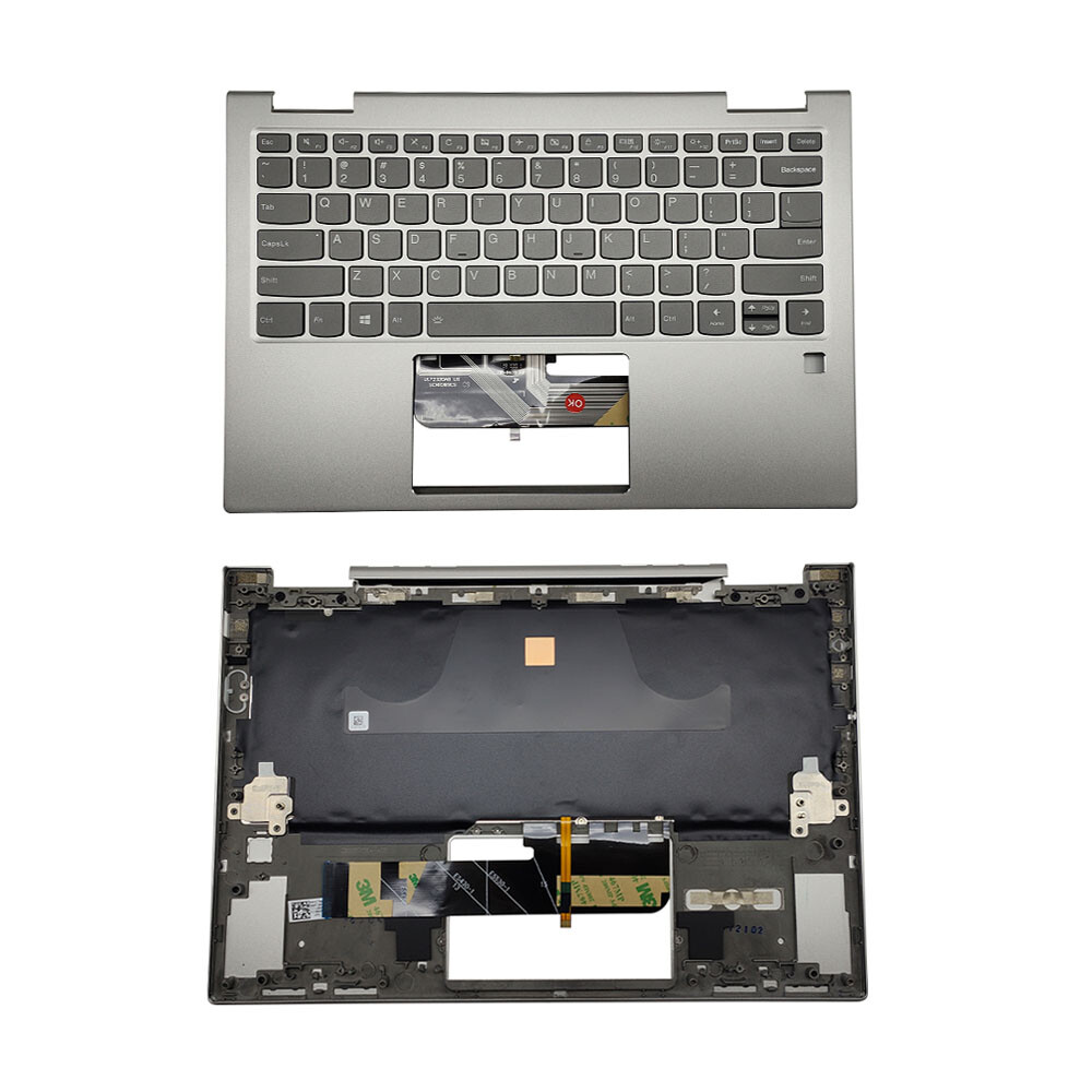 New 5CB0Q95936 For Lenovo Yoga 730-13IKB Palmrest Keyboard w/Backlit Silver US