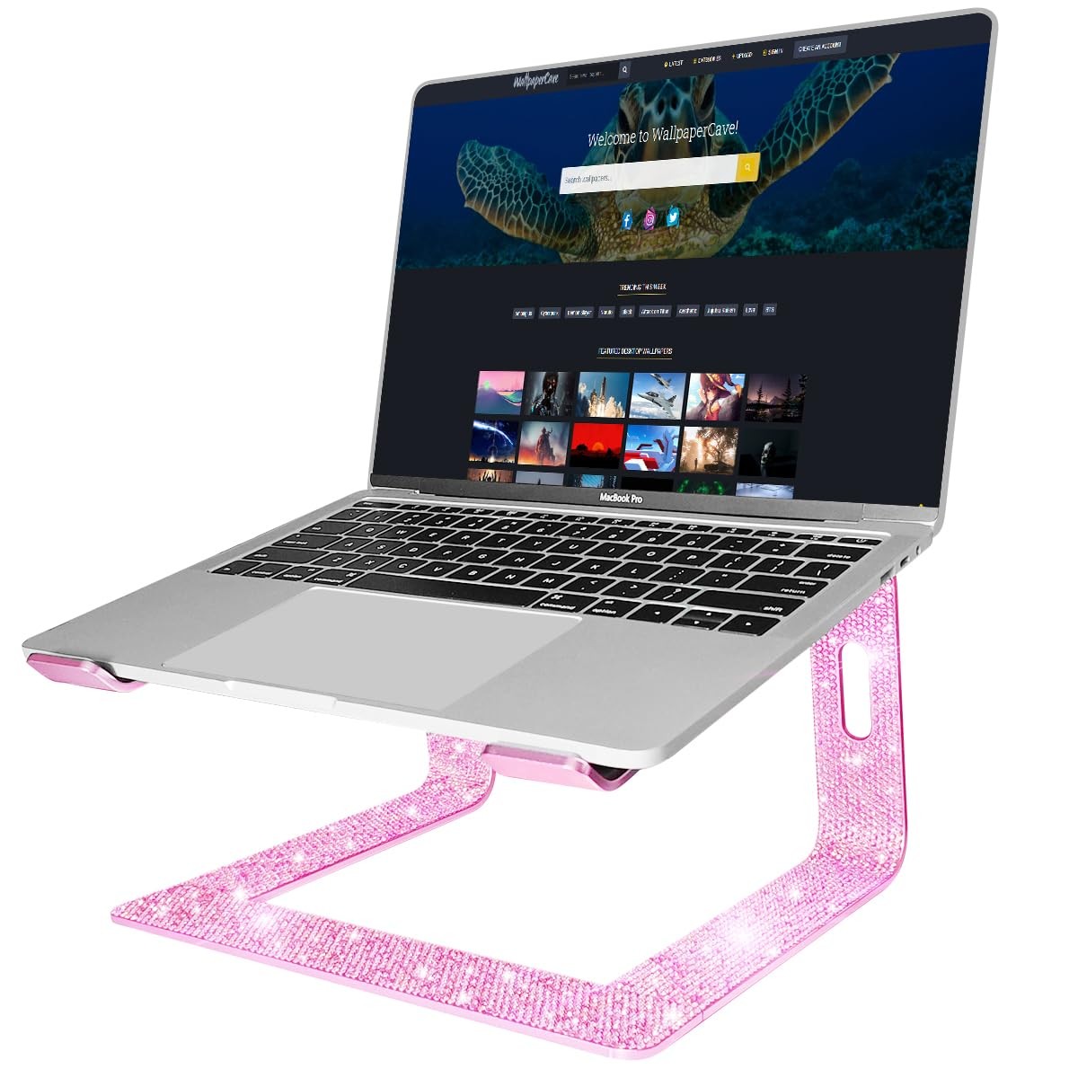 Bling Aluminum Laptop Stand,Glitter Ergonomicic Computer Stand for Desk with ...