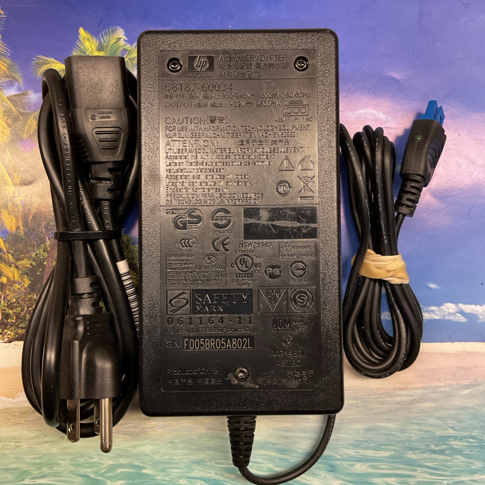 Genuine 80W HP AC DC Adapter Model C8187-60034 0957-2093 32V 2500mA OEM