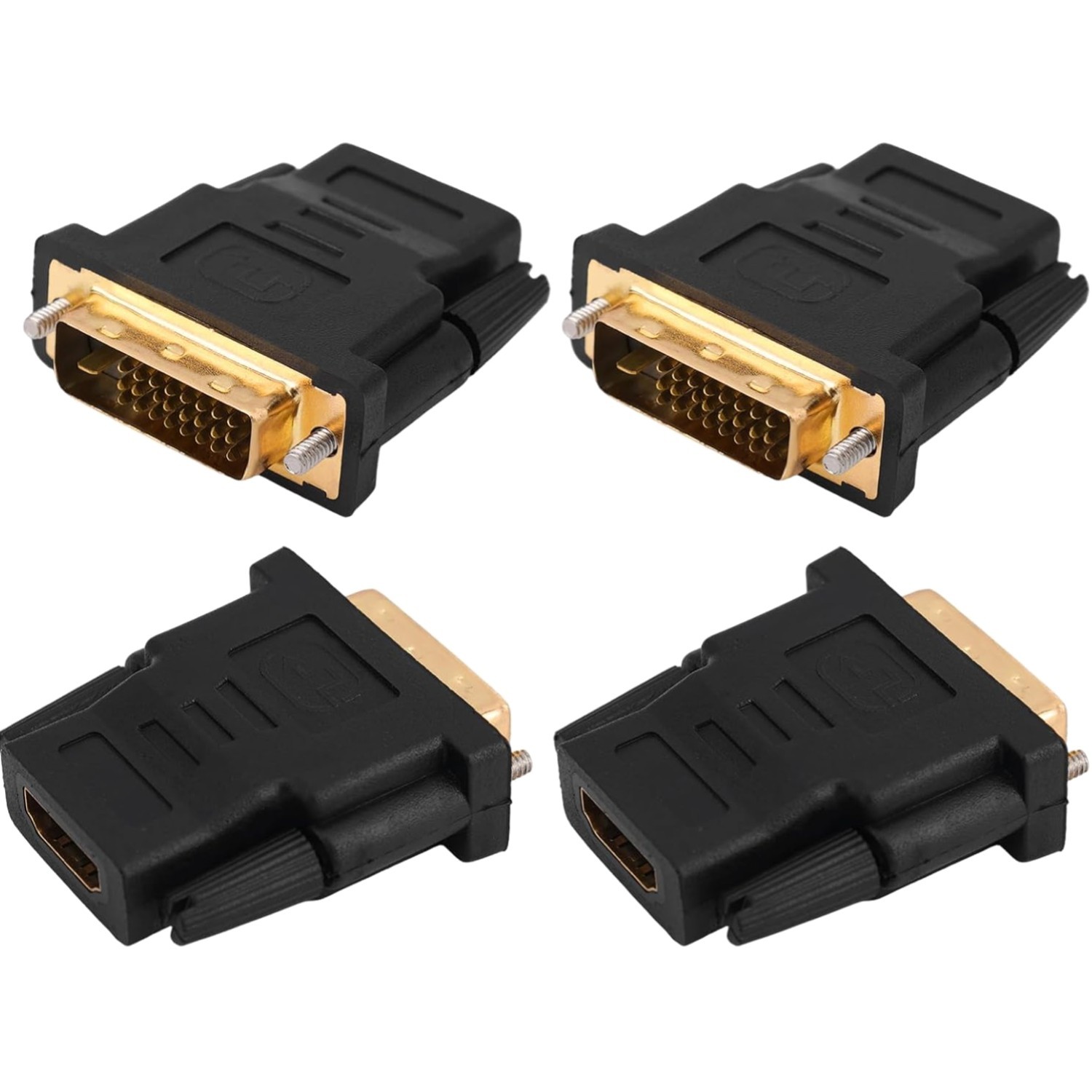 DVI-I 4-Pack Connectors - 4K 60Hz Performance, Easy Install for Monitors
