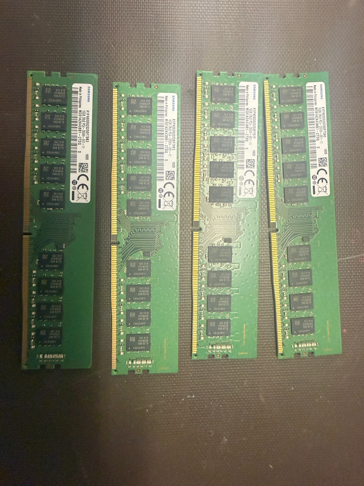 Lot 4 Samsung 16GB PC4-2666V DDR4 ECC RDIMM M391A2K43BB1-CTDQ 64GB