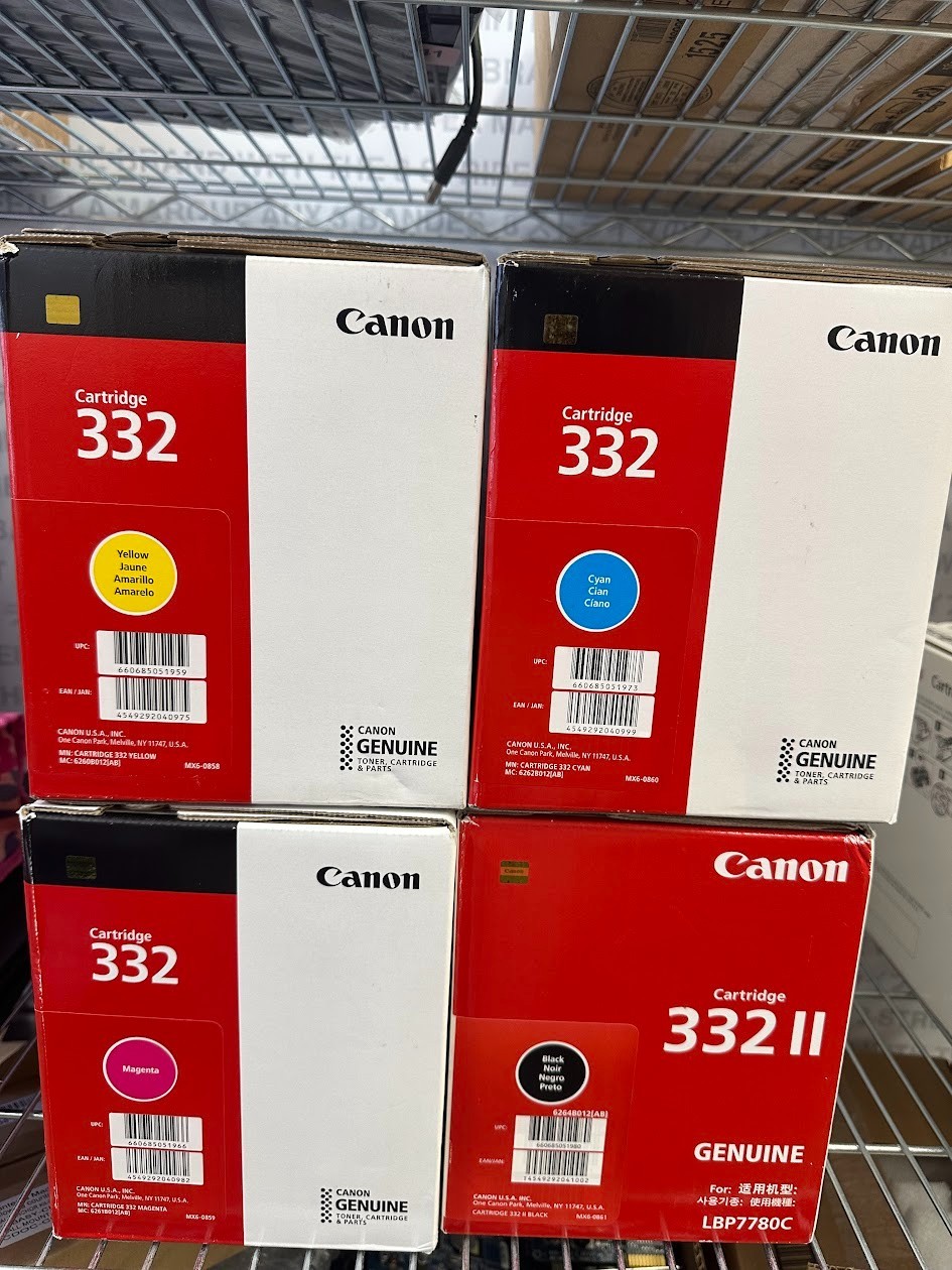 CANON 332 set 4 Colors BLACK II CYAN YELLOW MAGENTA TONER CARTRIDGE LBP7780C NEW