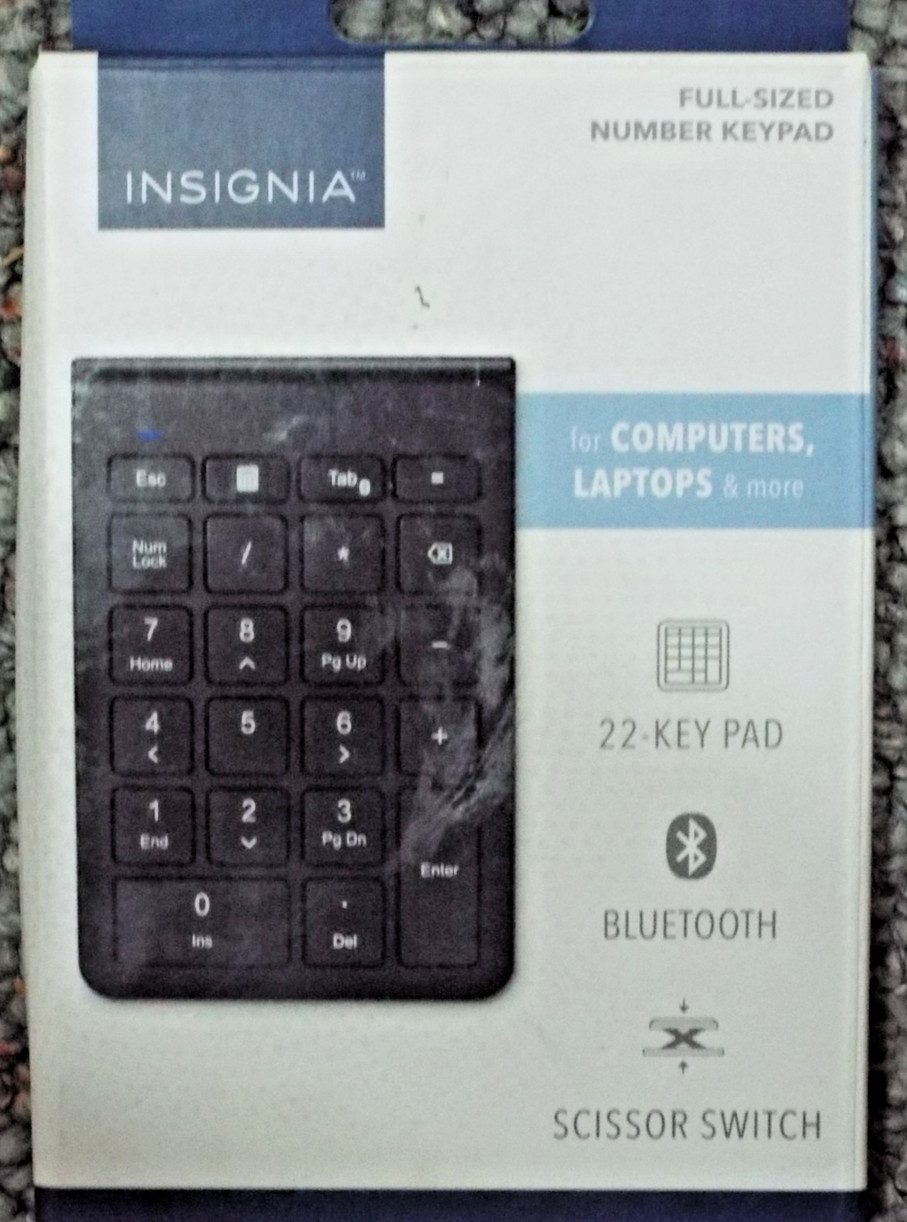 Insignia - 22-Key Bluetooth Scissor Switch Number Full sized Keypad