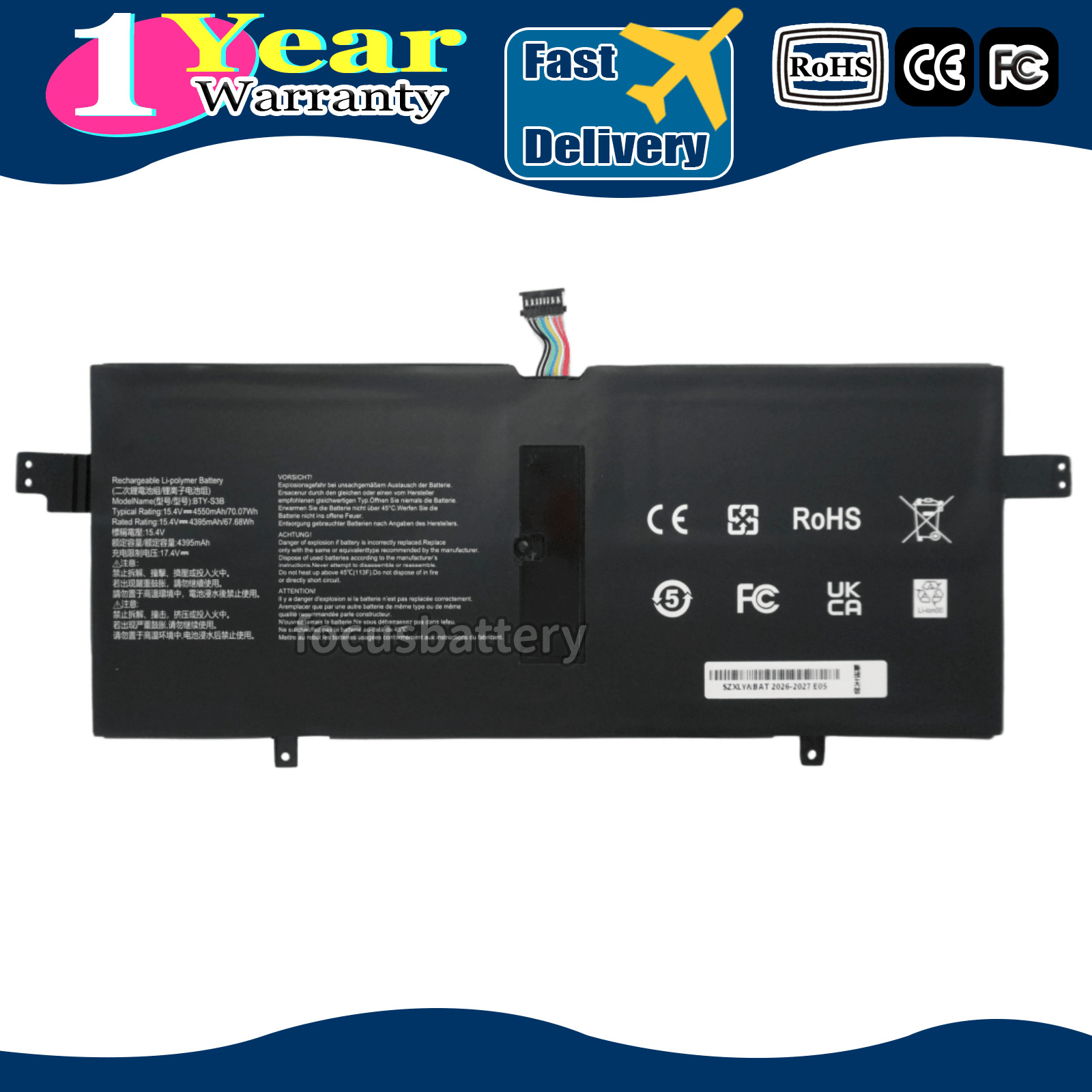 New Genuine OEM BTY-S3B 70.07Wh Battery For MSI Summit E13 Flip Evo 4ICP5/50/112
